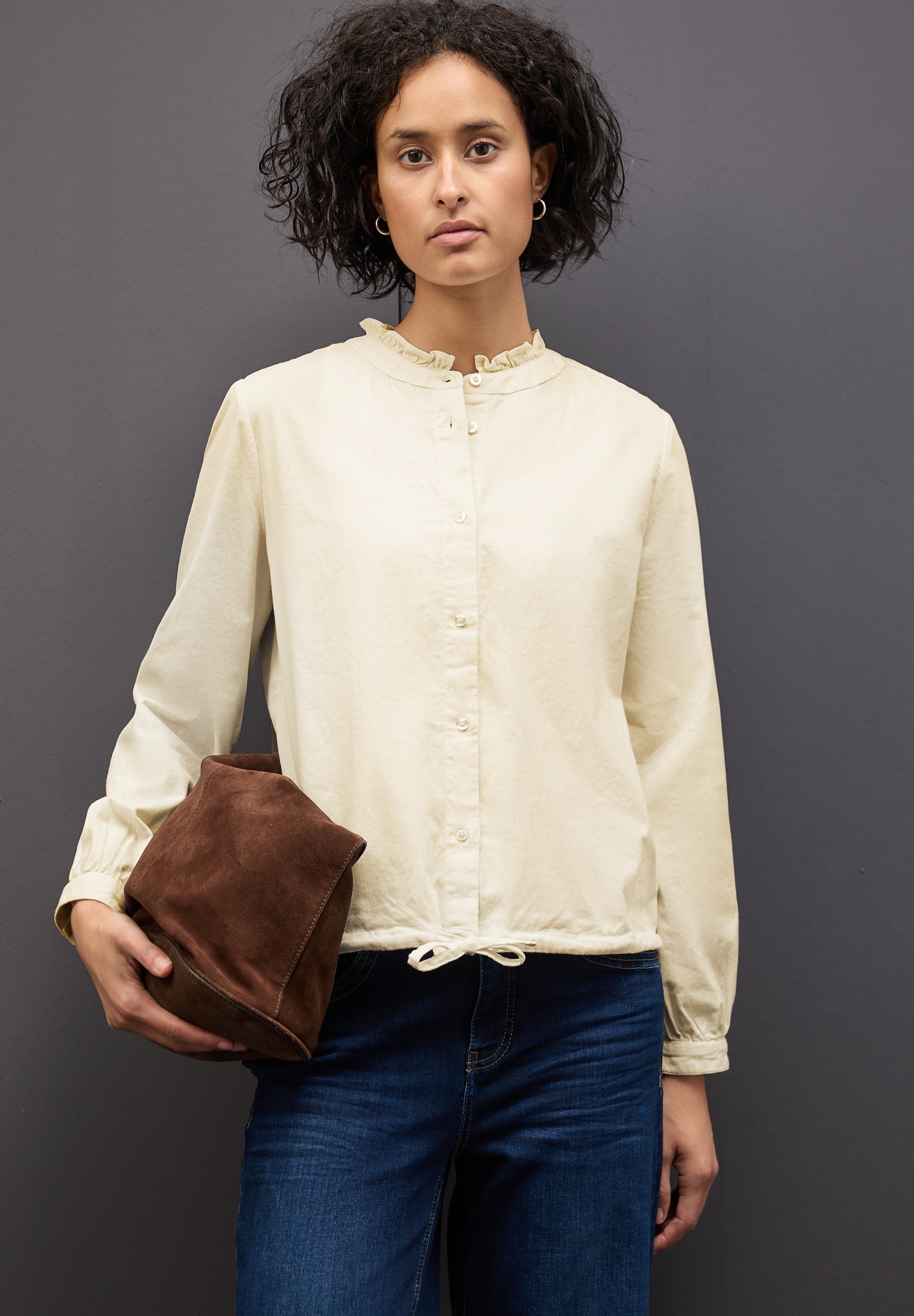 STREET ONE Langarmbluse aus reiner Baumwolle