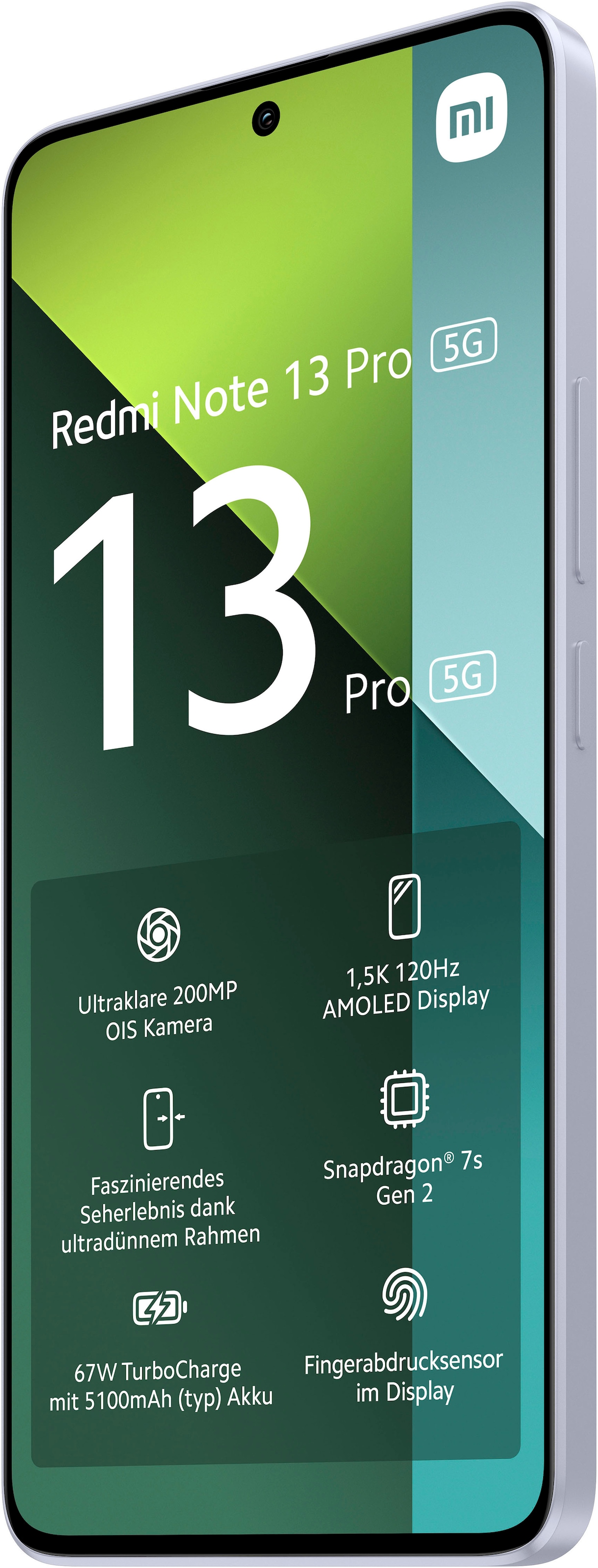 Xiaomi Smartphone »Redmi Note 13 Pro 5G 256Gb«, Aurora Purple, 16,94 cm/6,67 Zoll, 256 GB Speicherplatz, 200 MP Kamera