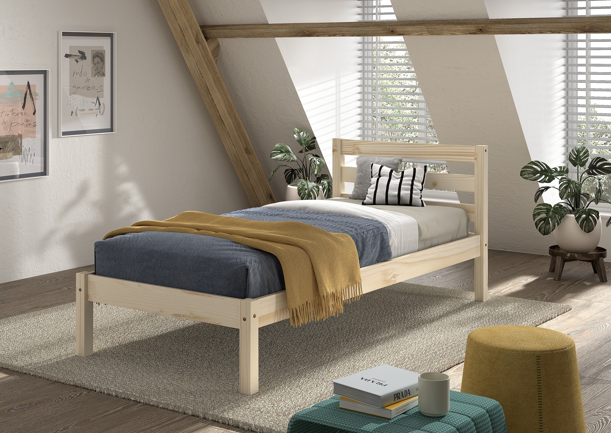 Vipack Massivholzbett "Pino, universell einsetzbar, gradliniges Design, Mad günstig online kaufen