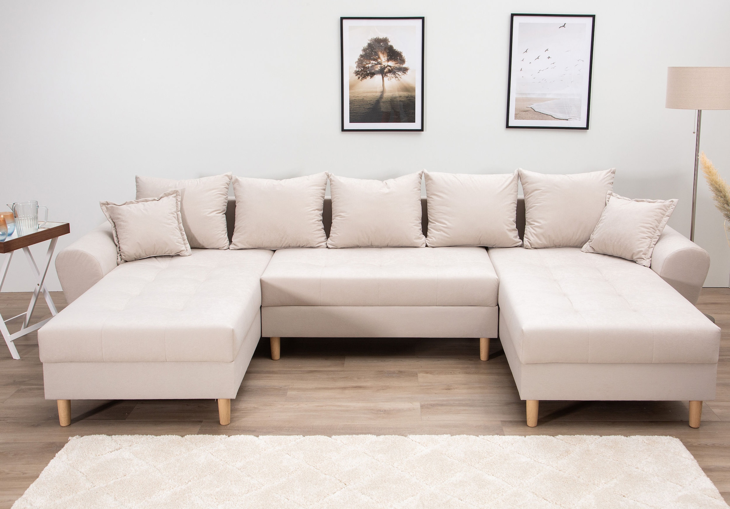 COLLECTION AB Wohnlandschaft »Raisa U-Form«, mit Federkern, Kissen und Steppung im Sitzbereich