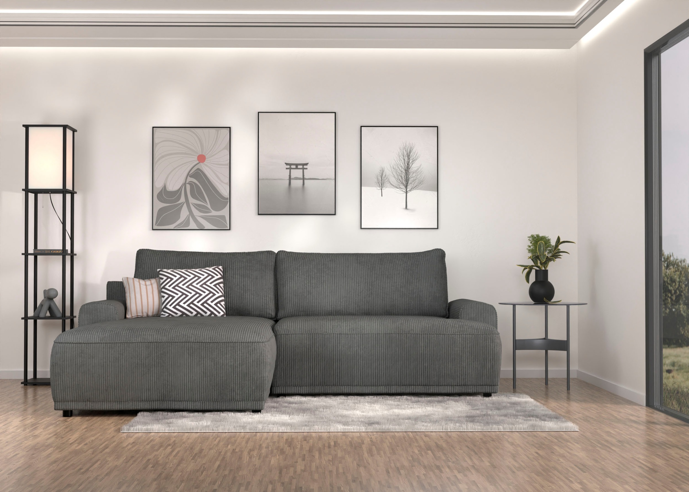 TRENDMANUFAKTUR Ecksofa "Fordon, Schlafsofa mit Bettkasten, Couch in L-Form günstig online kaufen