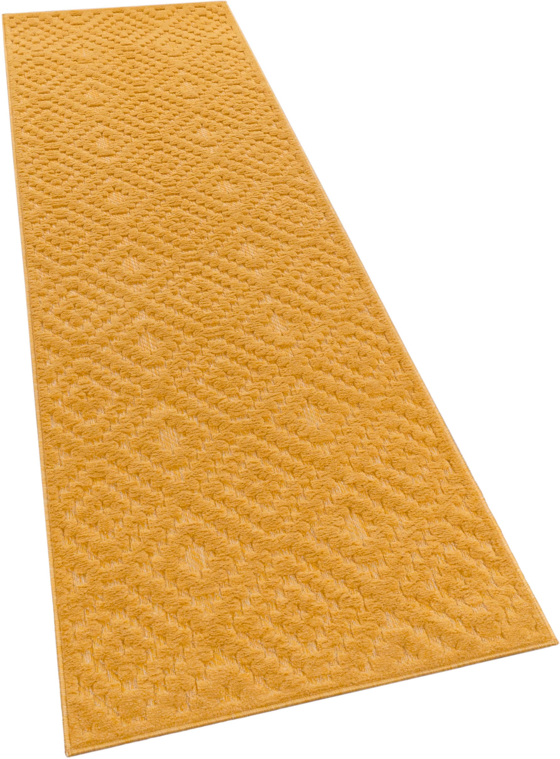 Paco Home Teppich »Livorno Hoch-Tief 672«, kaufen Muster, Rauten geeignet Scandi, | BAUR Effekt, Outdoor Uni-Farben, rechteckig