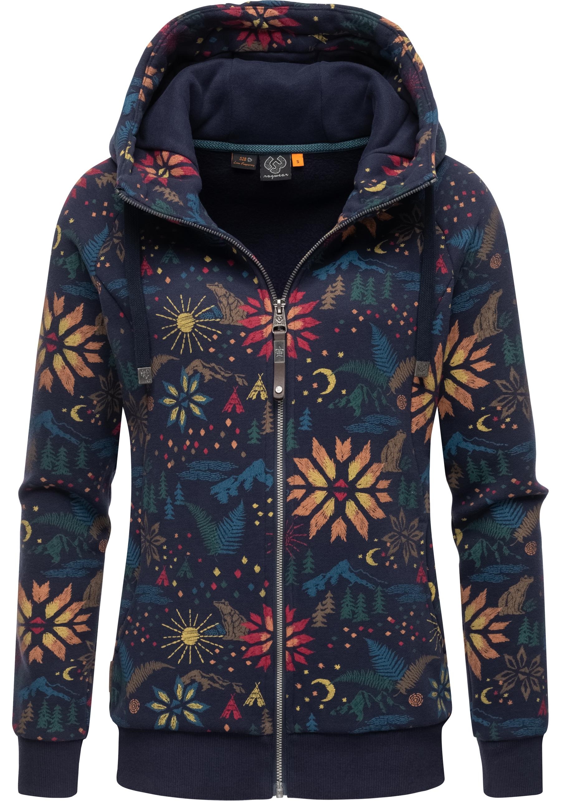 Ragwear Kapuzensweatjacke "Fllow Print", Stylische Damen Sweatjacke mit coo günstig online kaufen