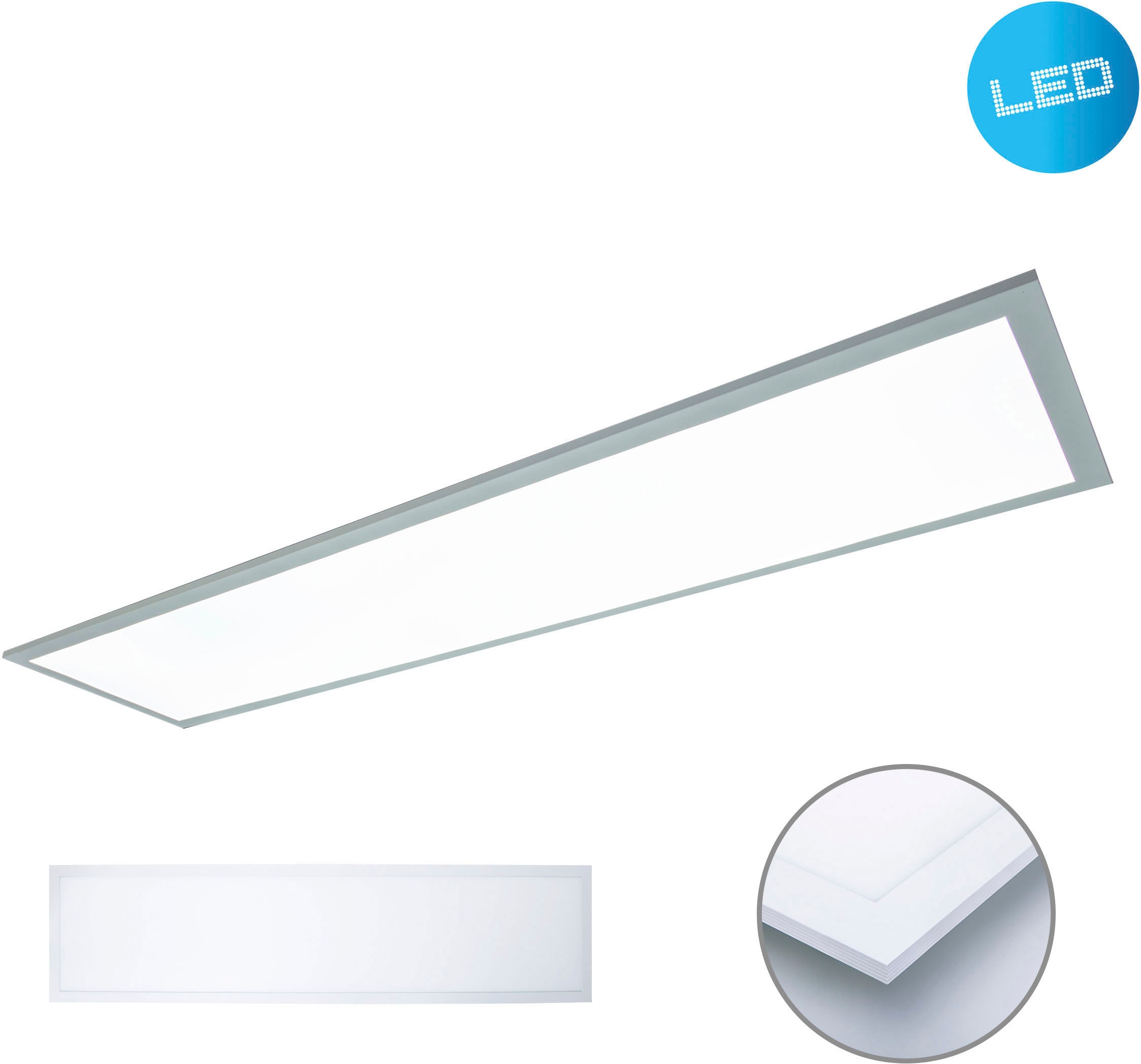 NÄVE LED Panel "Nicola", 1, H: 6cm, 1 Stk., weiß, Leuchten, weiß, Lichtfarbe neutralweiß, Länge 119,5cm, 240 LED, inkl. Treiber