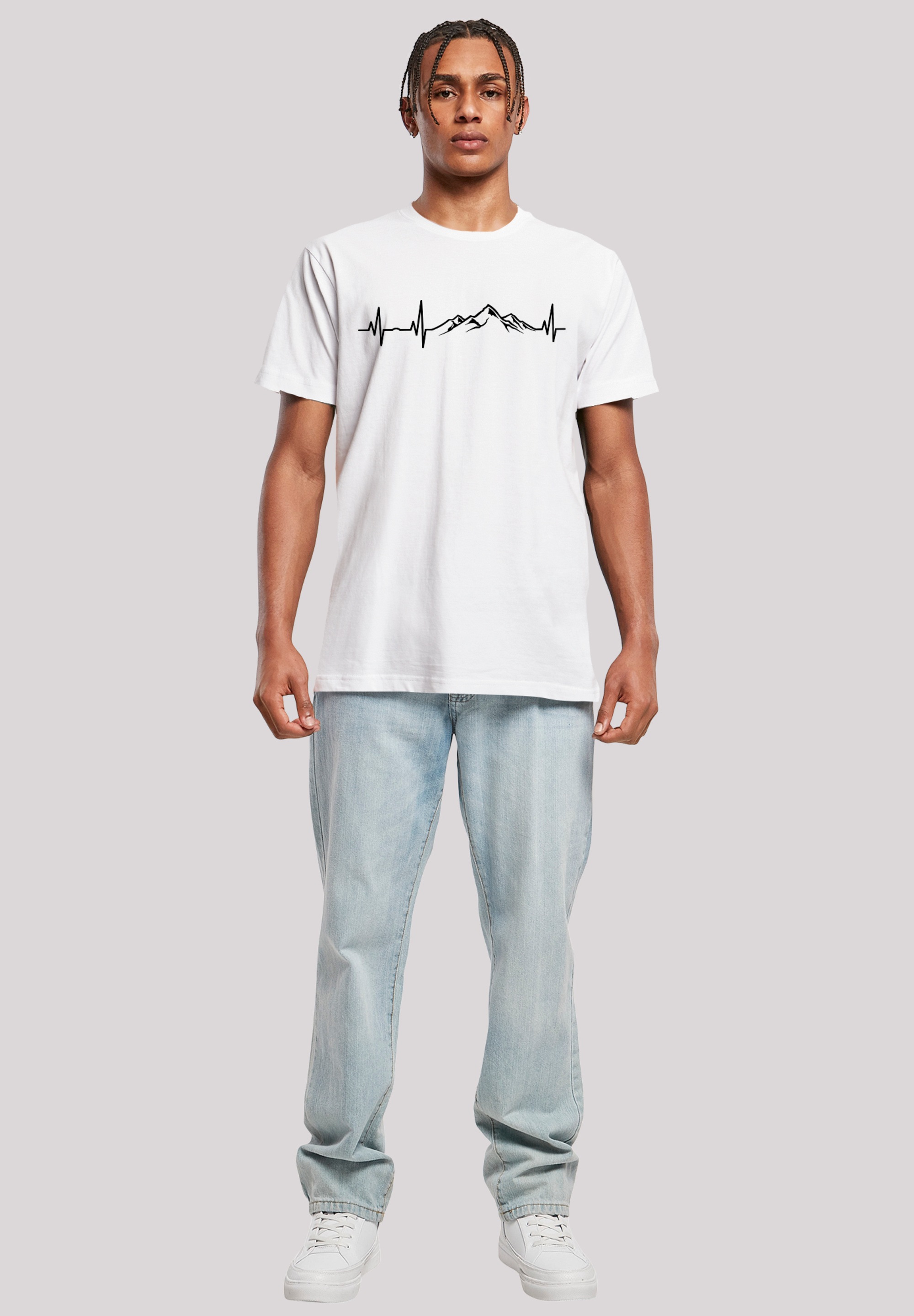 F4NT4STIC T-Shirt »Herzschlag Berge Wandern«, Premium Qualität