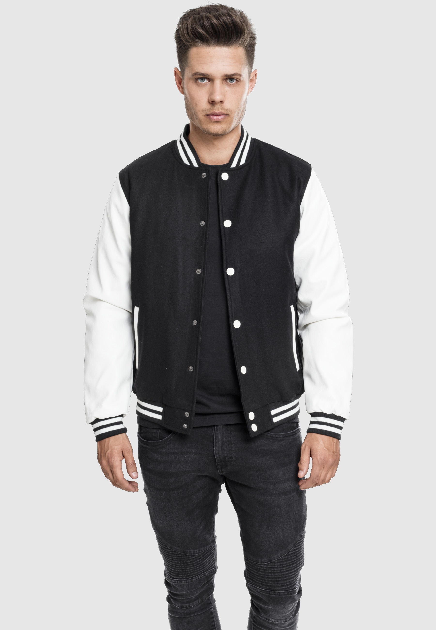 URBAN CLASSICS Allwetterjacke »Urban Classics Herren Oldschool College Jacket« 1 Stk. tlg. ohne Kapuze