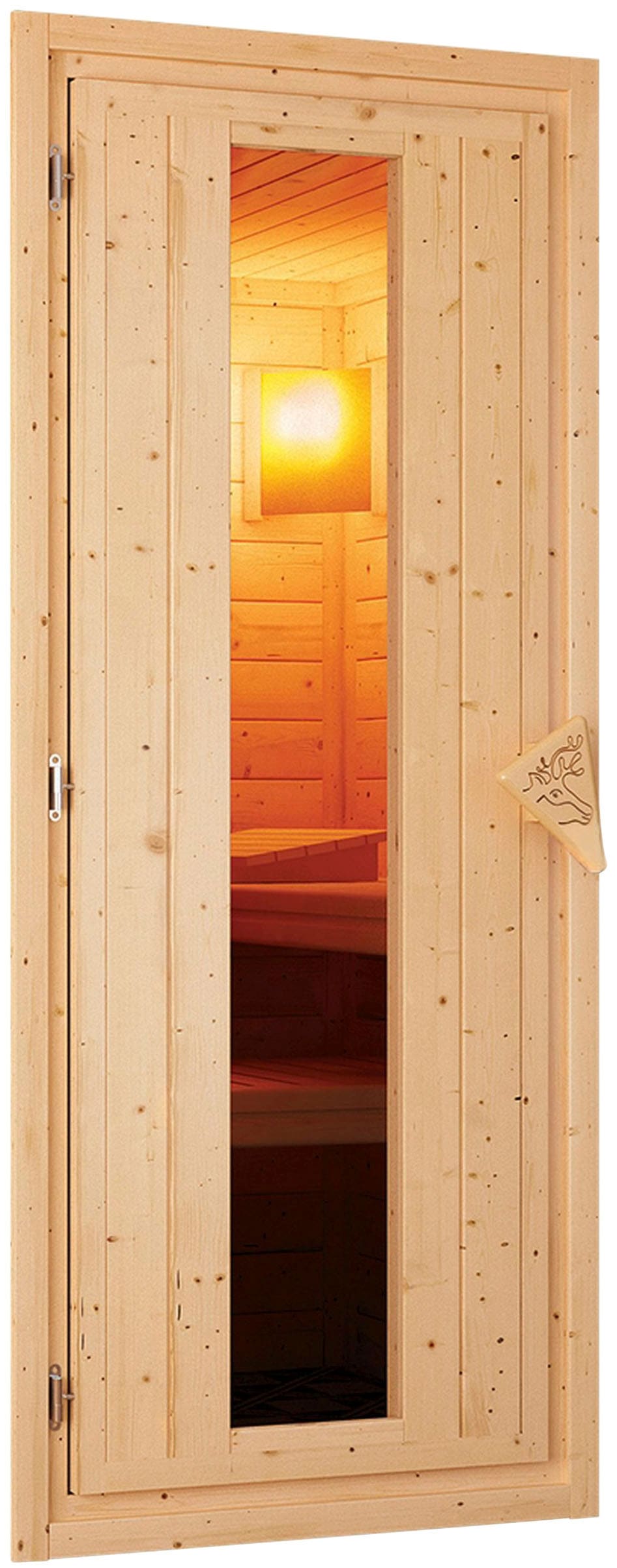 Karibu Sauna »Cellin«, (Set), 3,6-kW-Plug & Play Ofen mit ext. Steuerung