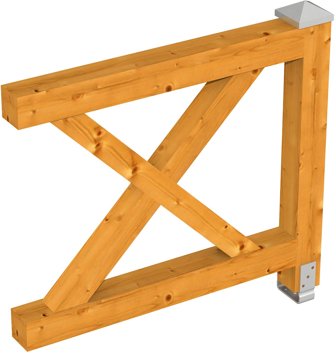 Brüstungsgeländer SKANHOLZ, H:84cm L:108cm, braun, Geländer, "Andreaskreuz"