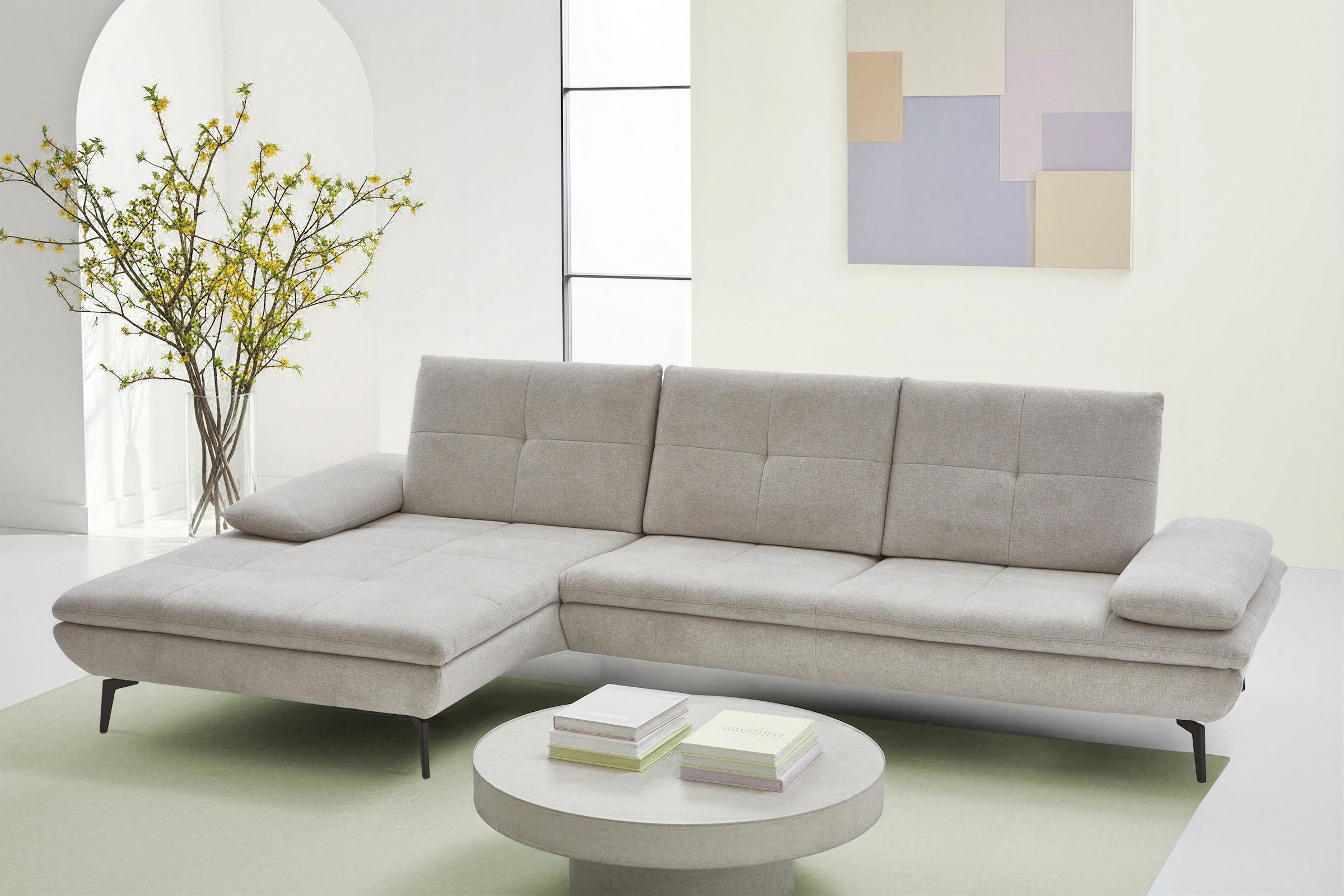 Die PlanBar Ecksofa "MP-IN23002 L-Form" wahlweise mit Armteil- und Sitztief günstig online kaufen