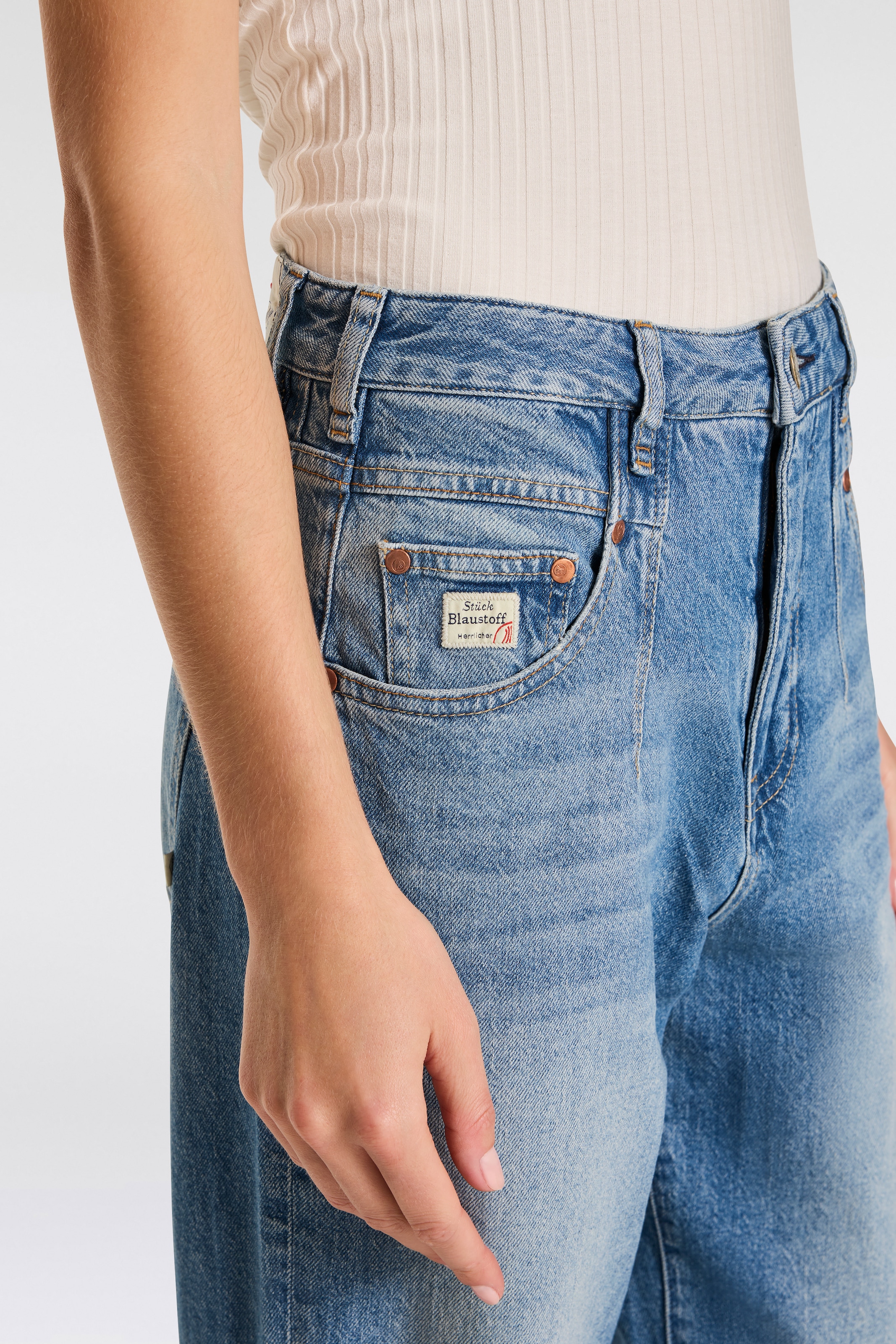 Herrlicher Straight-Jeans »Brooke Denim Light«, krempelbar