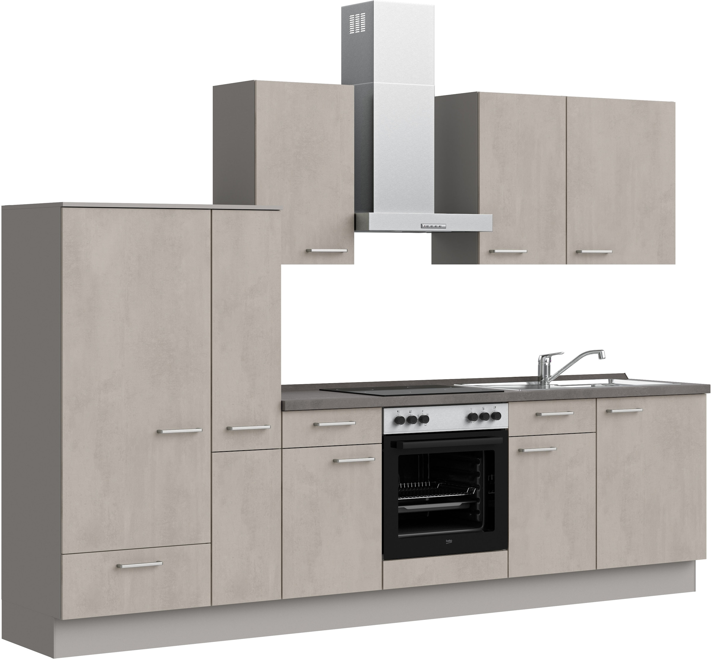 nobilia® Küchenzeile »"Riva basic"«, vormontiert, Ausrichtung wählbar, Breite 300 cm, mit E-Geräten