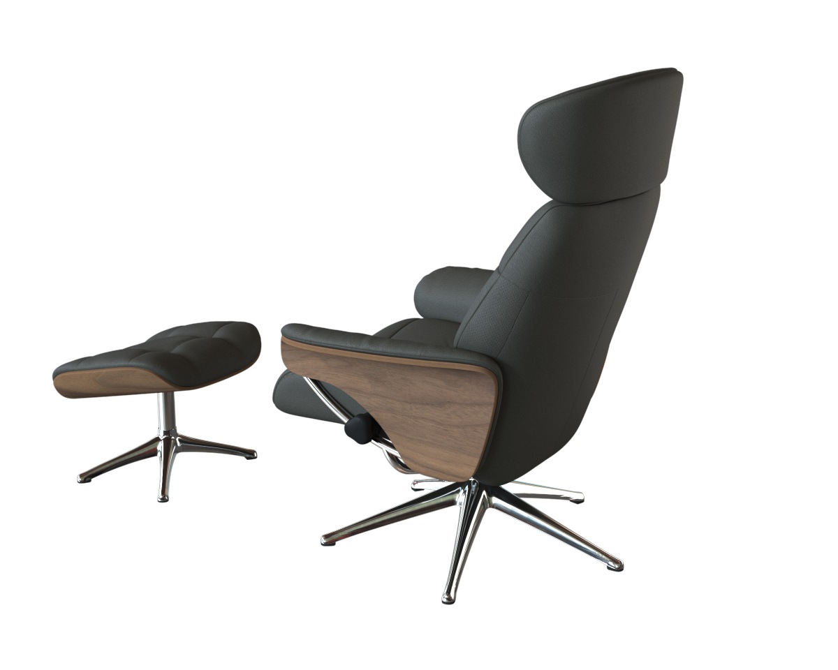 FLEXLUX Relaxsessel »Skagen Funktionsessel, Polstersessel, Armlehne, TV-Fernsehsessel«, Rücken- und Kopfteilverstellung, Fuß Alu, Armlehne Eiche, Drehbar