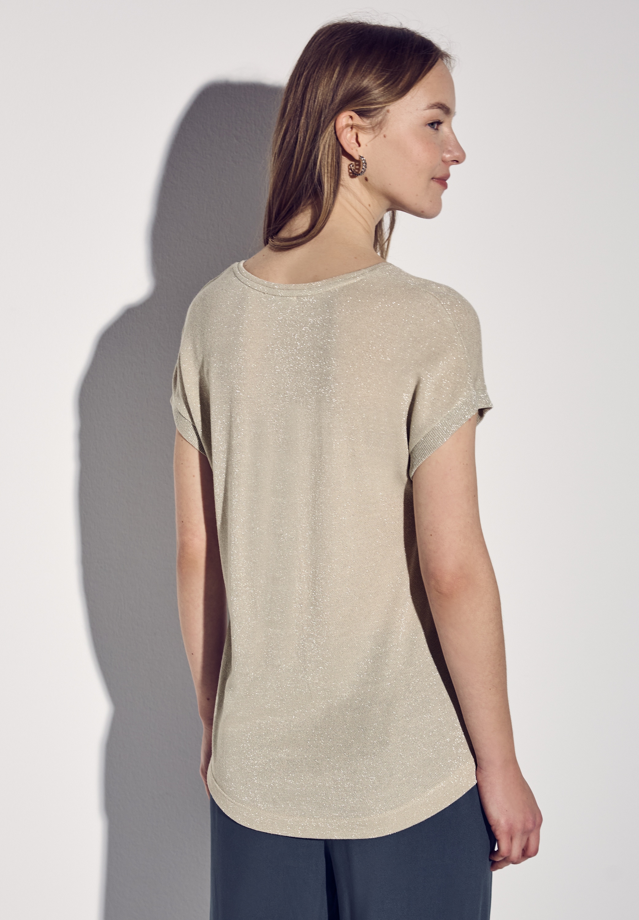 STREET ONE T-Shirt, im Glitzer-Look