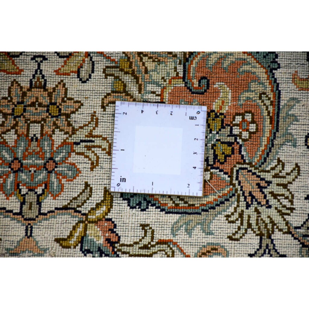 Wohnen Teppiche Kayoom Seidenteppich »Kashan 8720«, rechteckig, 10 mm Höhe, Einzelstück mit Zertifikat, Wohnzimmer multi