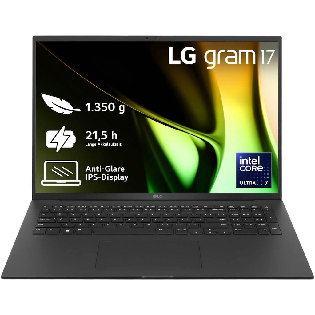 LG Business-Notebook »Gram 17" Ultralight Laptop, IPS-Display, 16 GB RAM, Windows 11 Home,«, 43,18 cm, / 17 Zoll, Intel, Core Ultra 7, ARC, 512 GB SSD, 17Z90S-G.AA75G, 2024