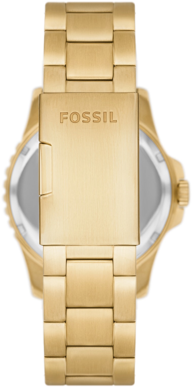 Fossil Quarzuhr »Fossil Blue, FS5950«, Armbanduhr, Herrenuhr, Edelstahlarmband, bis 10 bar wasserdicht, Datum