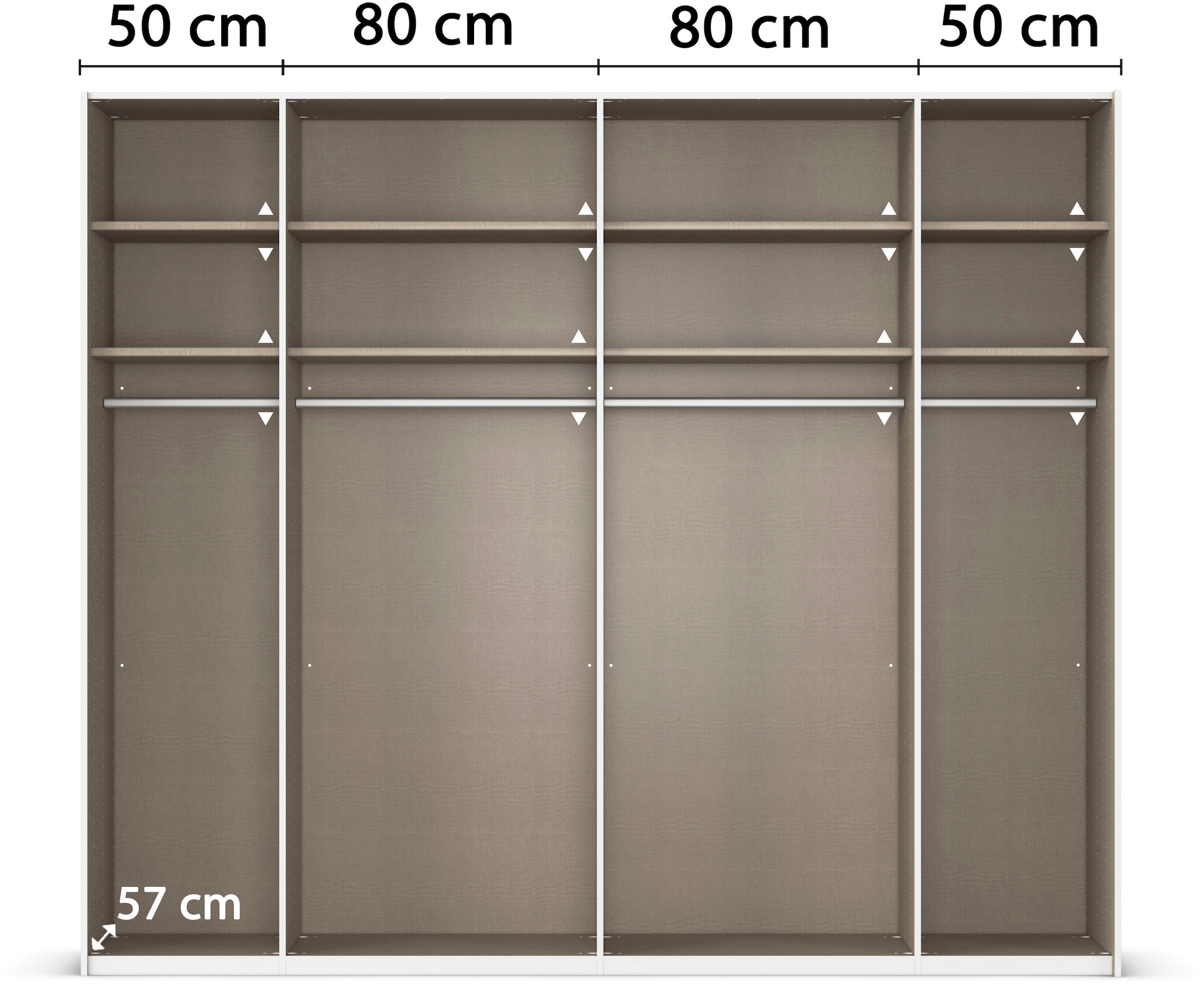 rauch Schwebetürenschrank »Kleiderschrank Schrank Garderobe Wäscheschrank TEGIO«, mit hochwertigen Holzdekoraufleistung und Glasfront MADE IN GERMANY