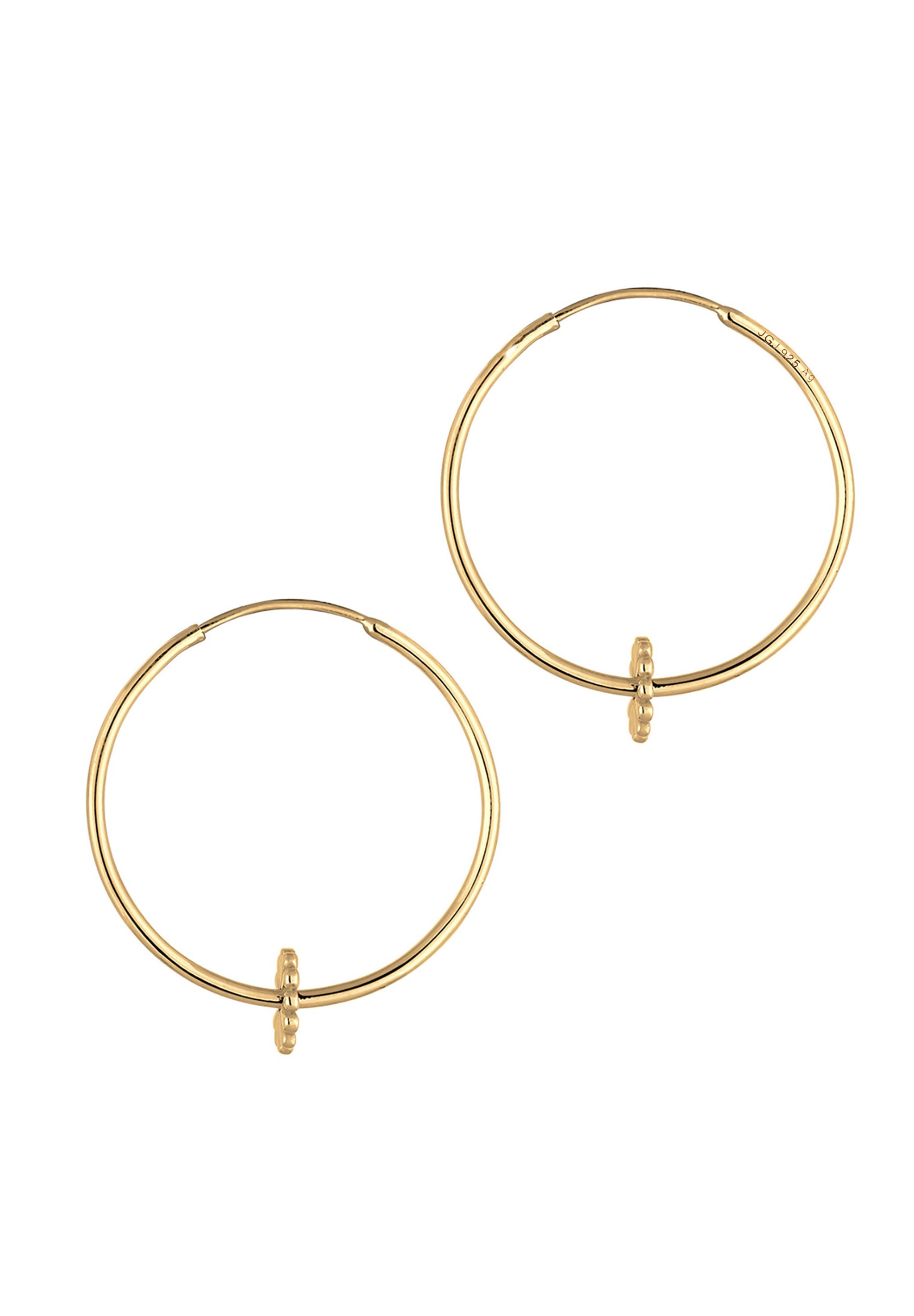 Elli Paar Creolen »Creole Blume 925 Sterling Silver vergoldet«