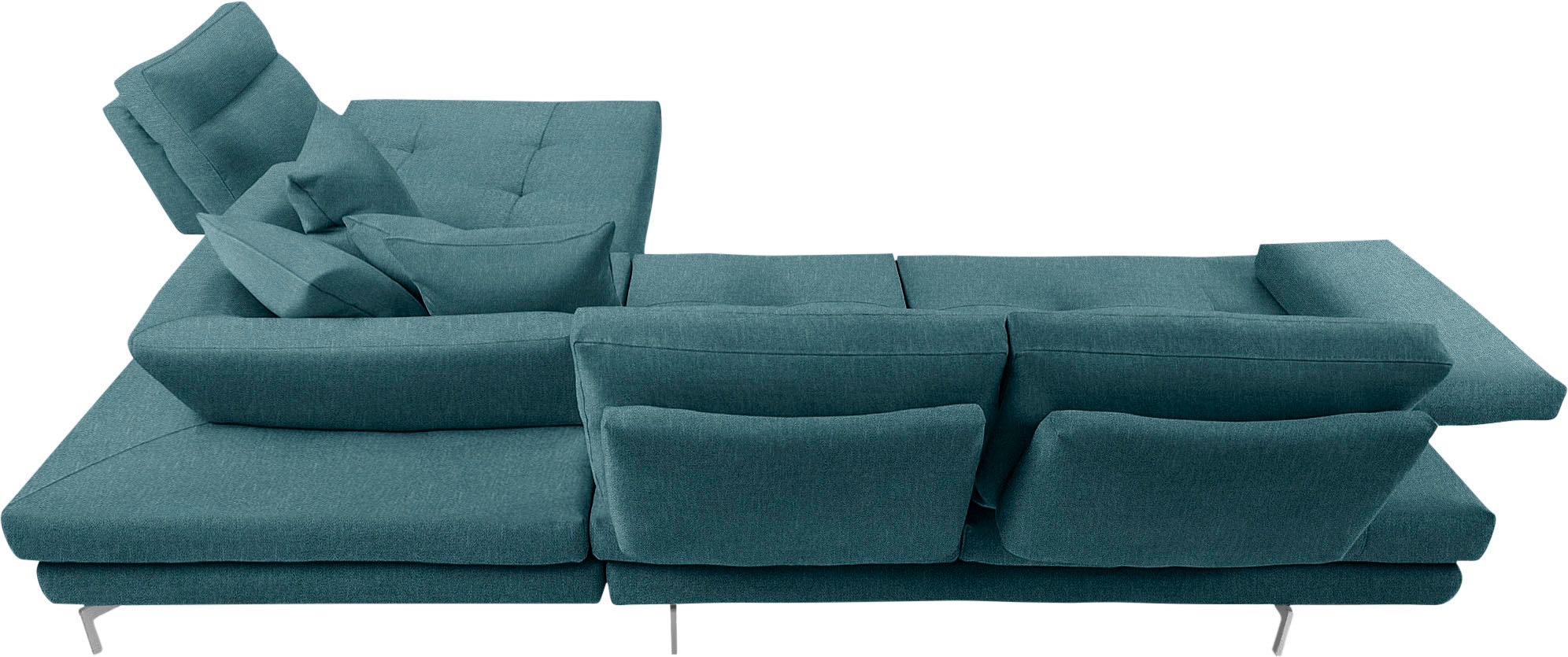 CALIA ITALIA Ecksofa »Toby Wing, L-Form, Designsofa mit sensationellem Sitzkomfort«, Sitztiefenverstell.,wahlw. mit Kissen-Set, Füße chrom glänzend