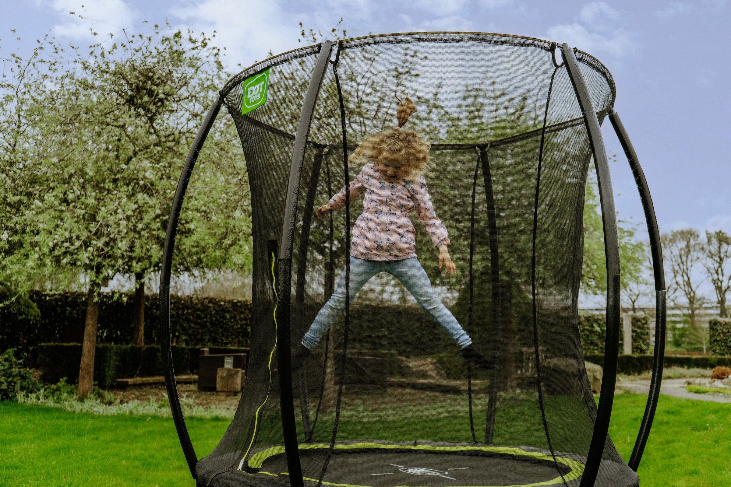 EXIT Gartentrampolin »Silhouette, schwarz«, mit Sicherheitsnetz