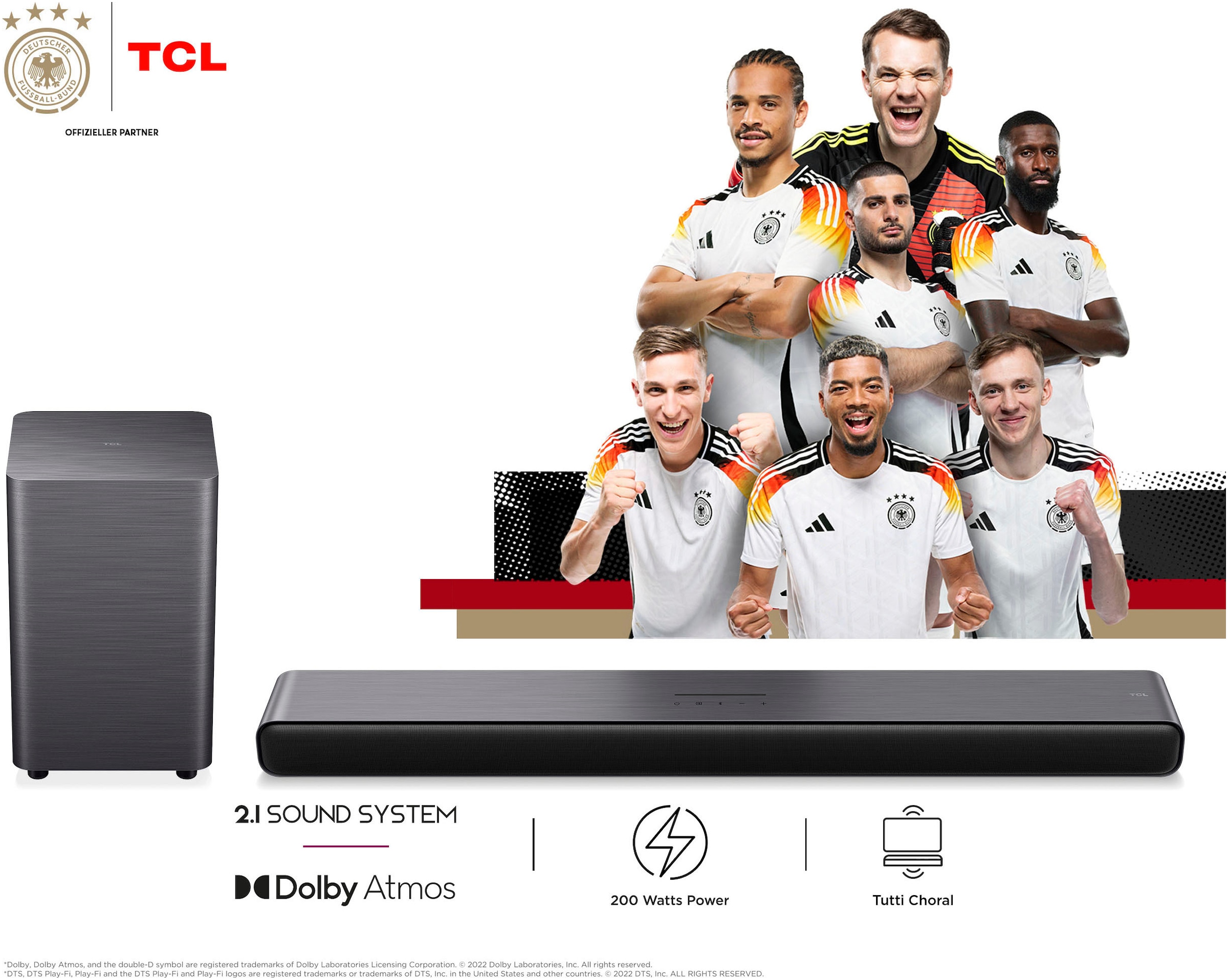 TCL Soundbar »S55H 2.1-Kanal All-in-One mit kabellosem Subwoofer«