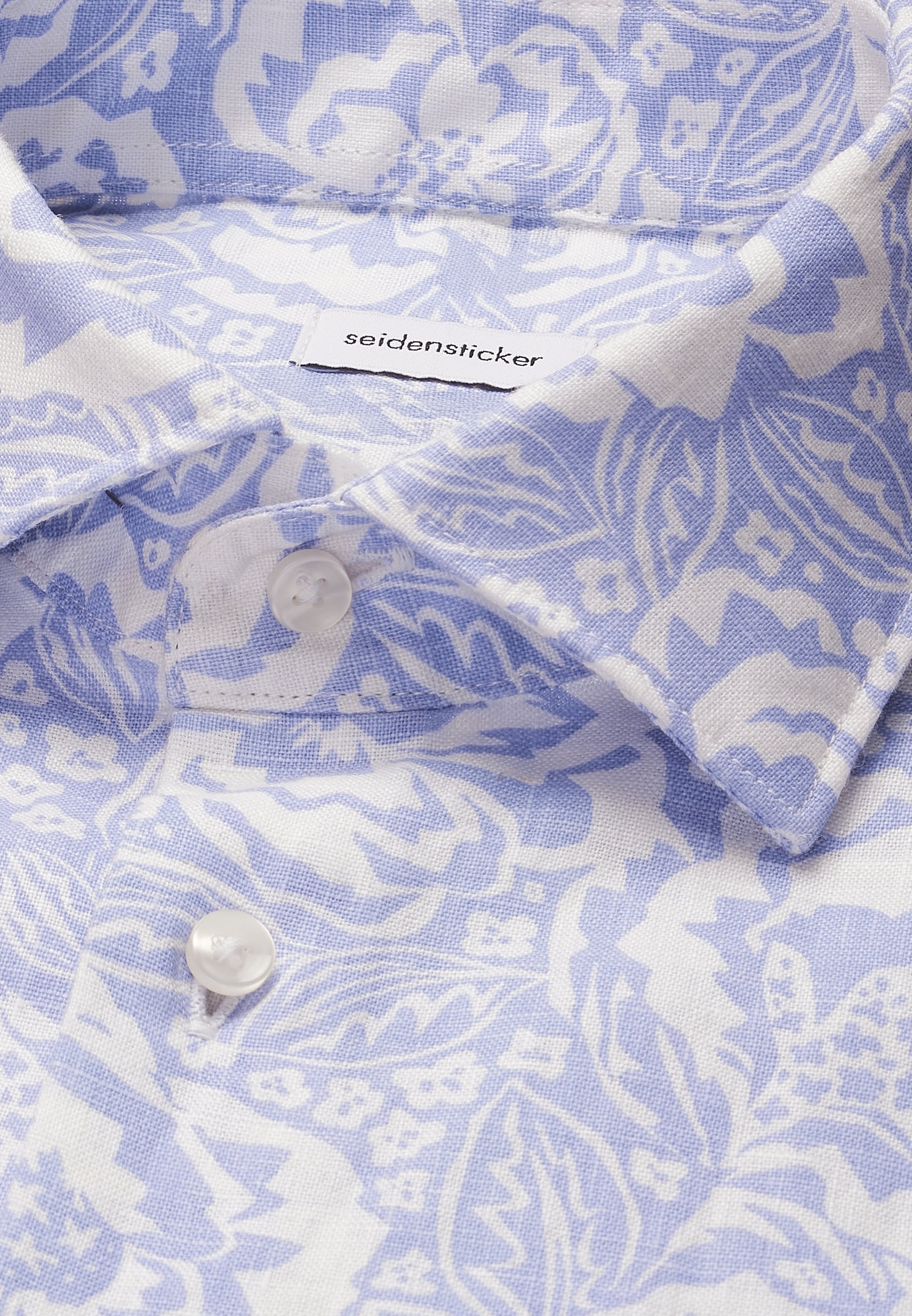 seidensticker Leinenhemd »Schwarze Rose« Shaped 1/1 Kentkragen Druck