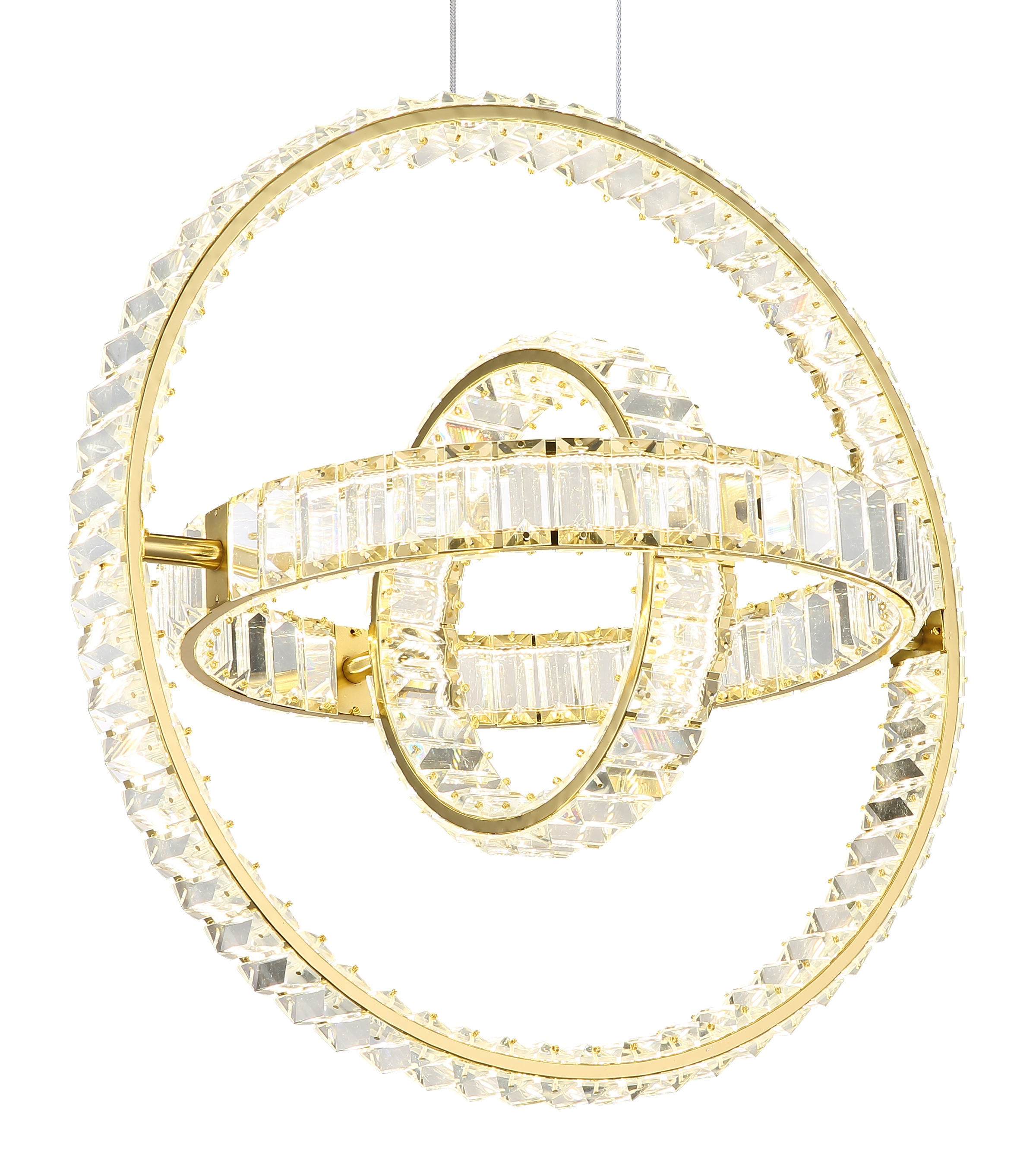 GLOBO LIGHTING Hängeleuchte »NEIL« LED-Modul 1 Stk. LED Kristall Hängeleuchte für Esszimmer gold