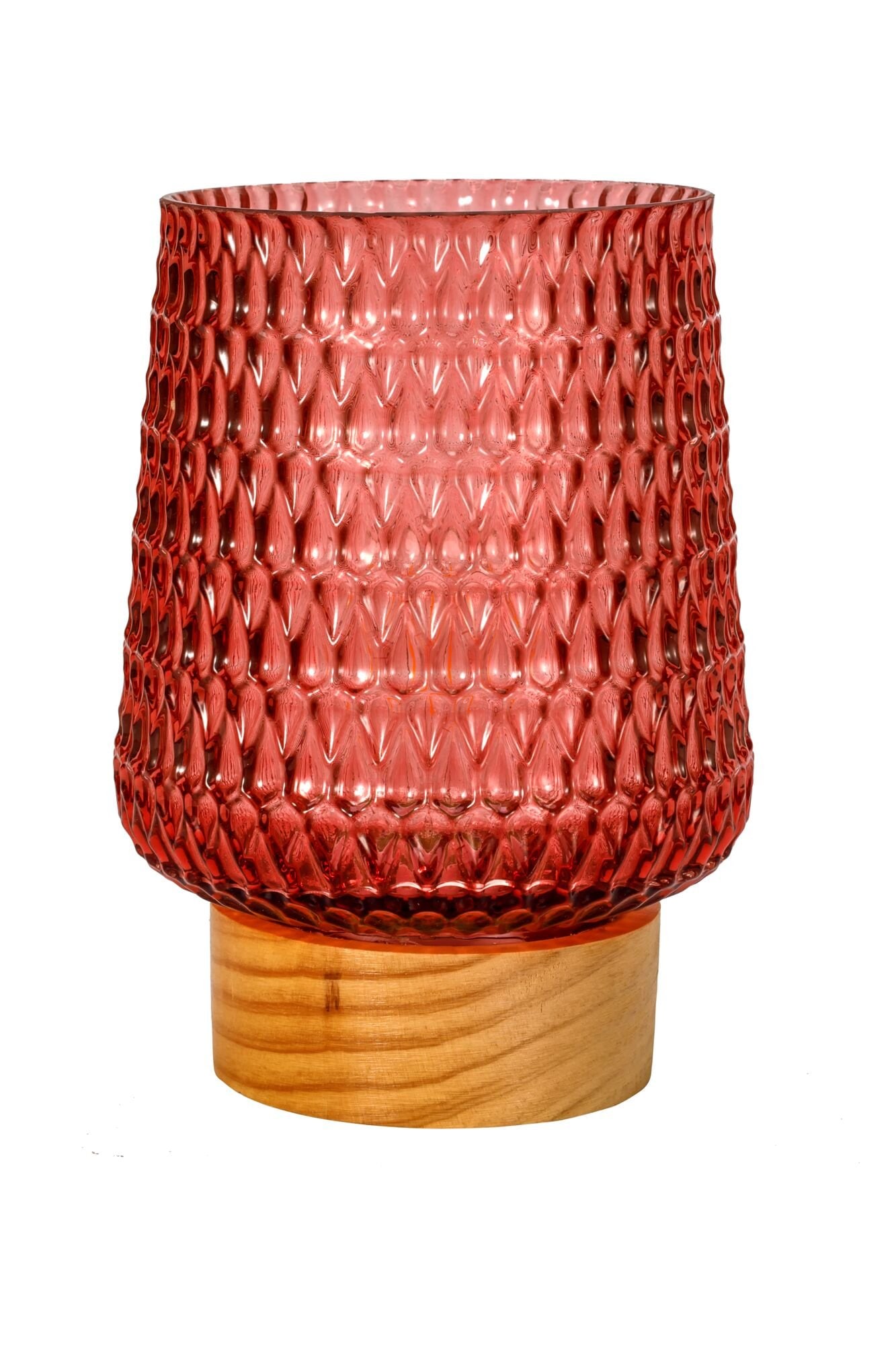 Glas/Holz«, E27, BAUR mobile Rosa Pauleen Glamour | LED 1 »Rose Batterie flammig-flammig, Tischleuchte Timer