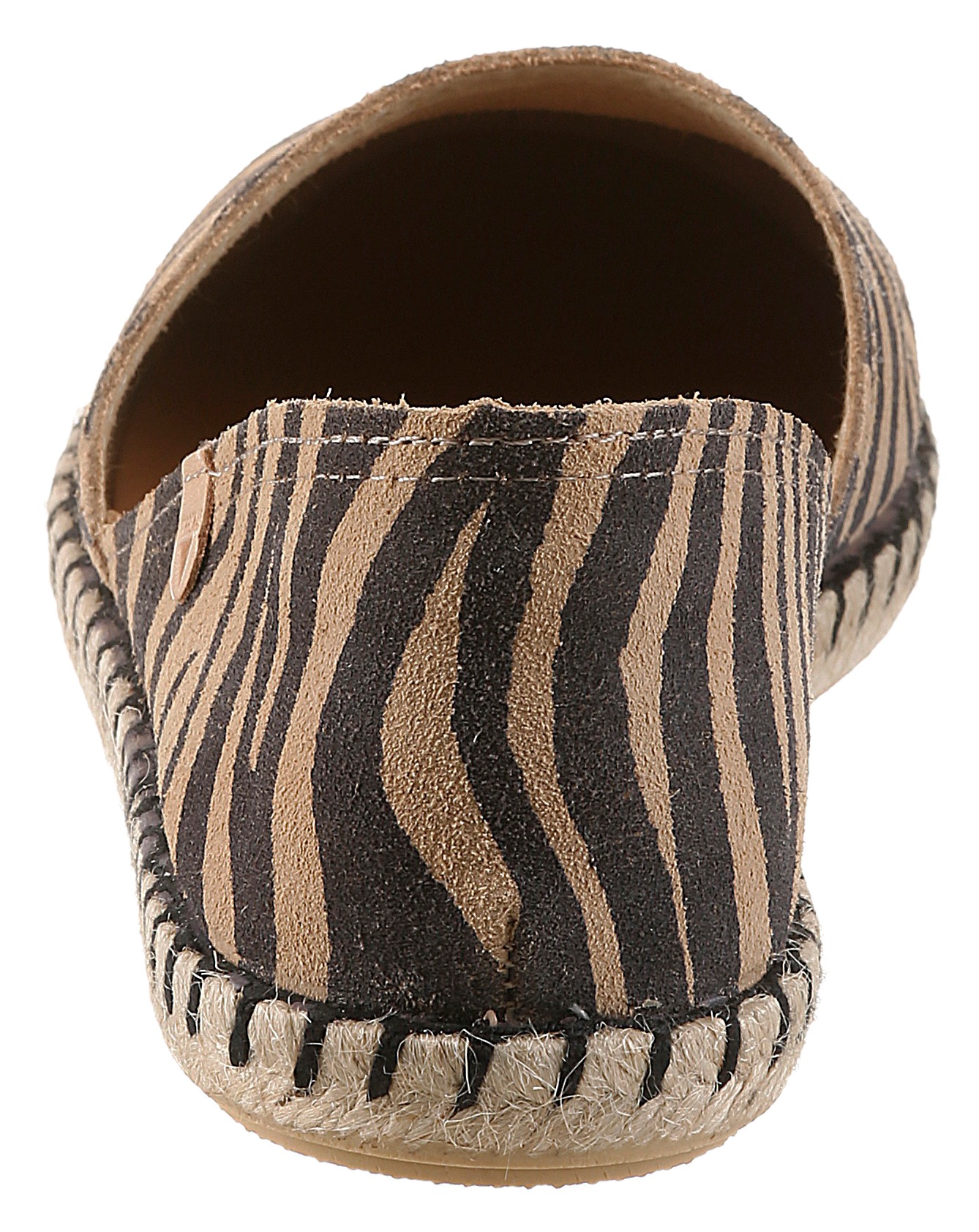 VERBENAS Espadrille Slipper, Sommerschuh, Urlaubsschuh, Flat im Zebra-Look günstig online kaufen