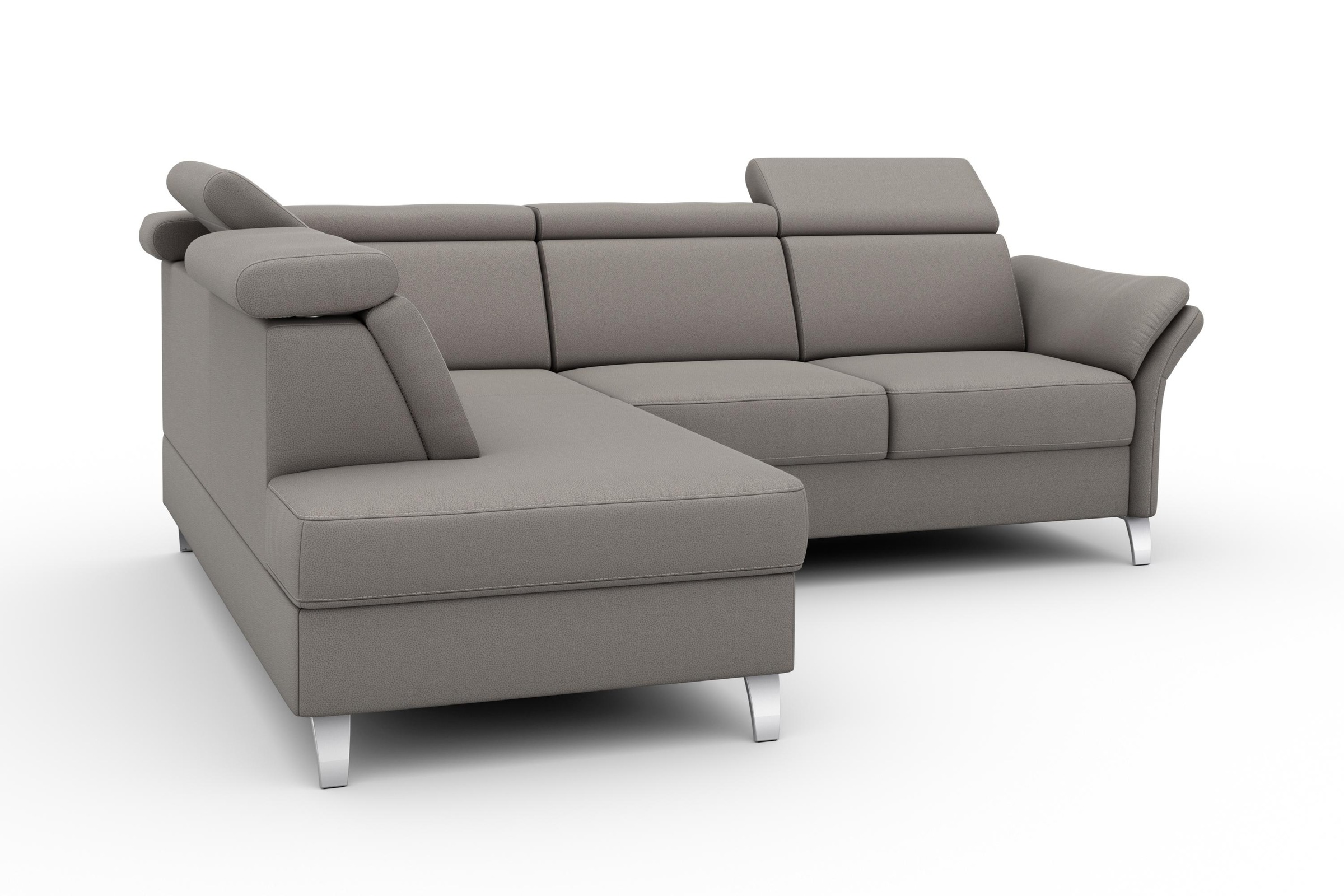 sit&more Ecksofa »Vincenzo L-Form«, inklusive Kopfteilverstellung, wahlweise mit Bettfunktion, Bettkasten