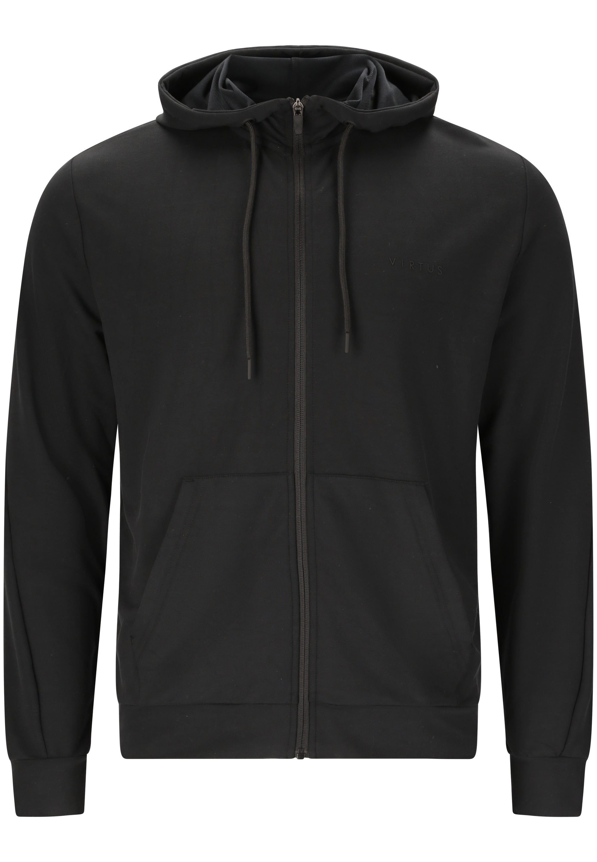 Sweatshirt VIRTUS "Brent V2", Herren, Gr. M, schwarz, 70% Viskose, 24% Polyester, 6% Elasthan, unifarben, normal, ohne Ausschnitt, Sweatshirts Sweatshirt, Komfort 2