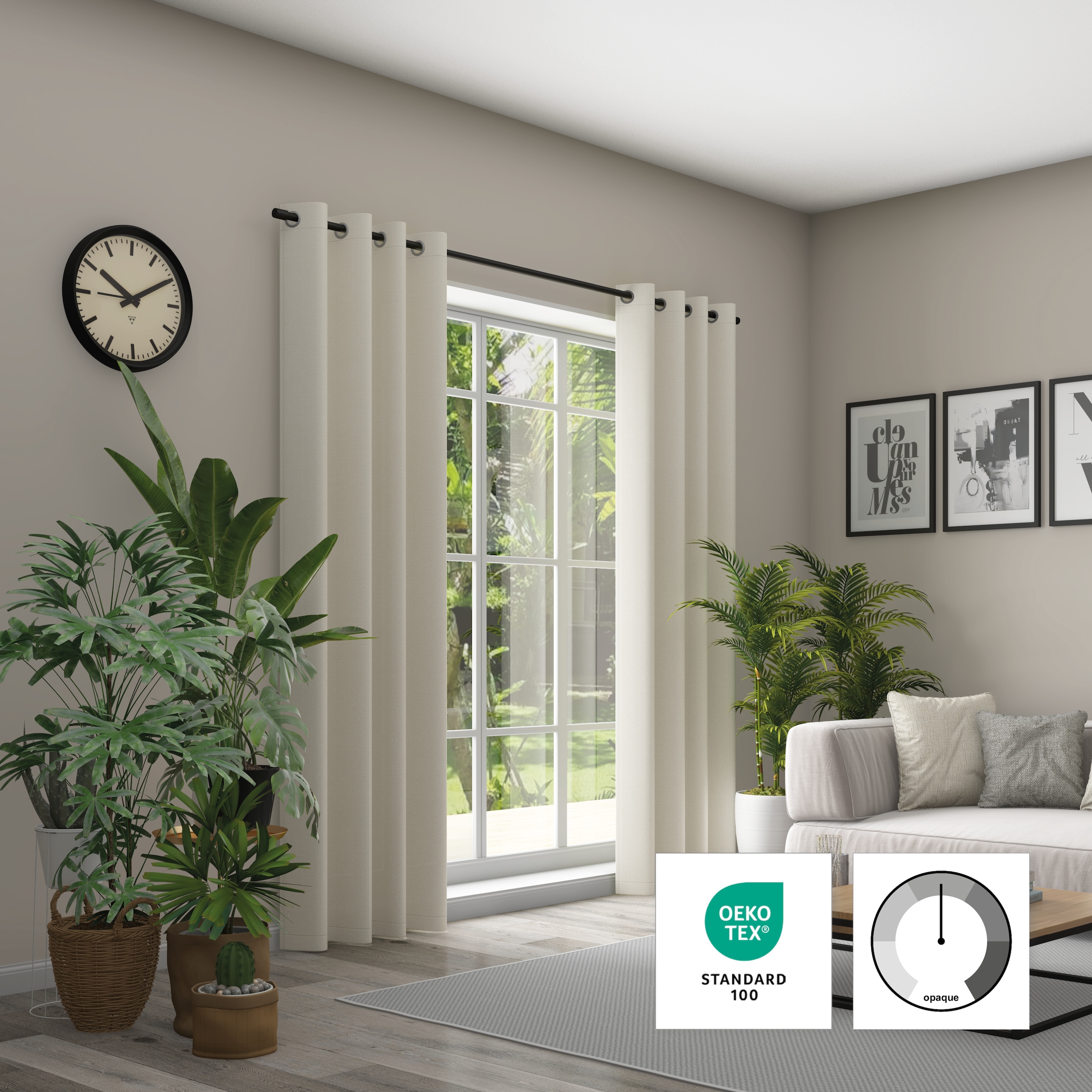 Neutex for you! Vorhang »Linessa« Ösen 1 Stk. tlg. HxB: 245x137, Ösenschal mit Metallösen