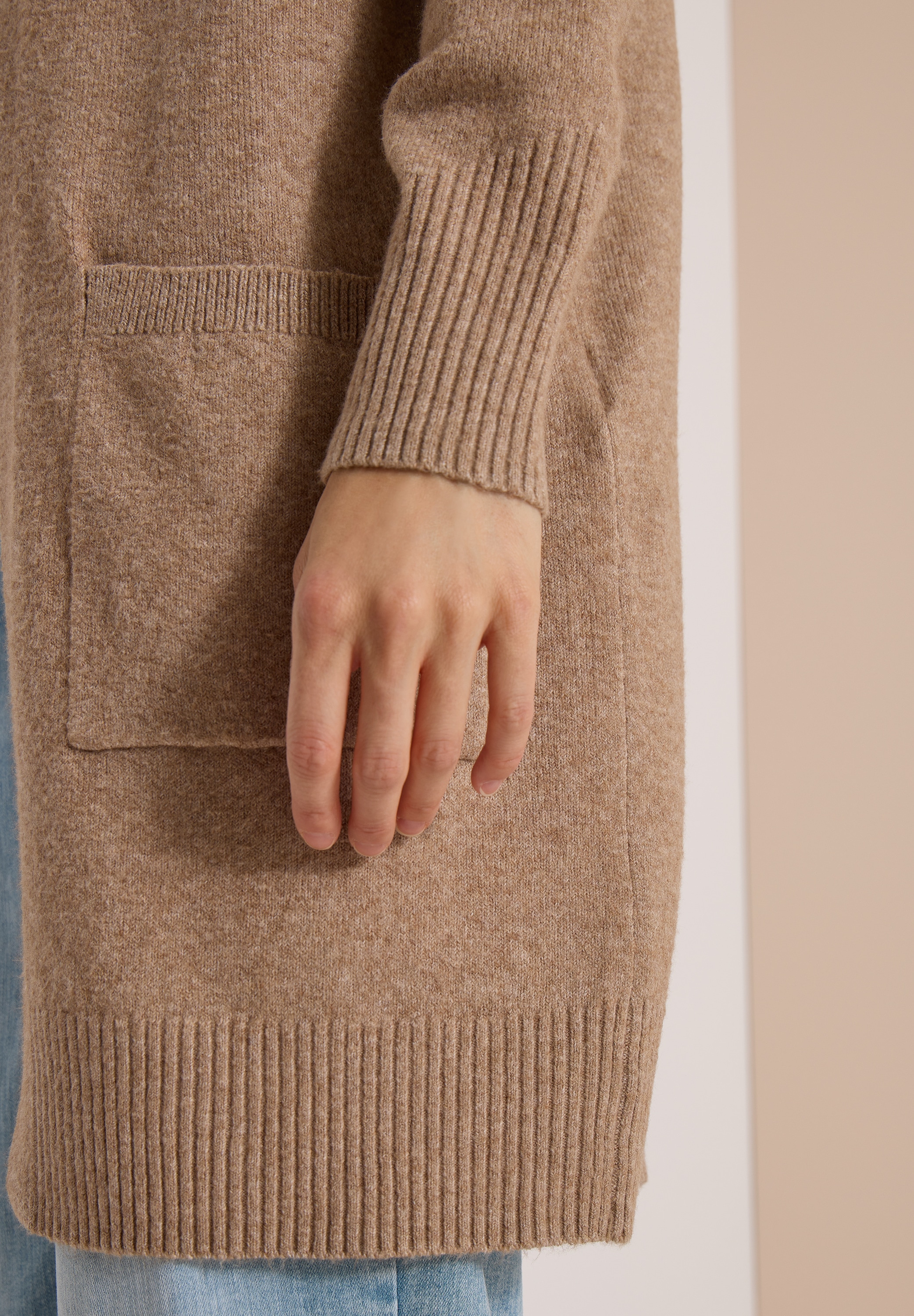 Cecil Longstrickjacke Langer Cardigan in offener Passform