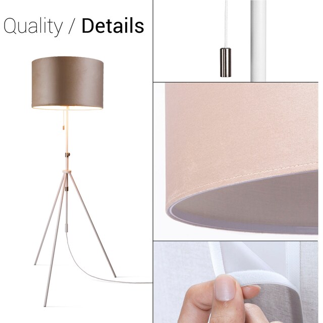 Paco Home Stehlampe »Naomi uni Color«, Wohnzimmer Höhenverstellbar 121,5  bis 176,5 cm Zugschalter Velour | Sale bei BAUR