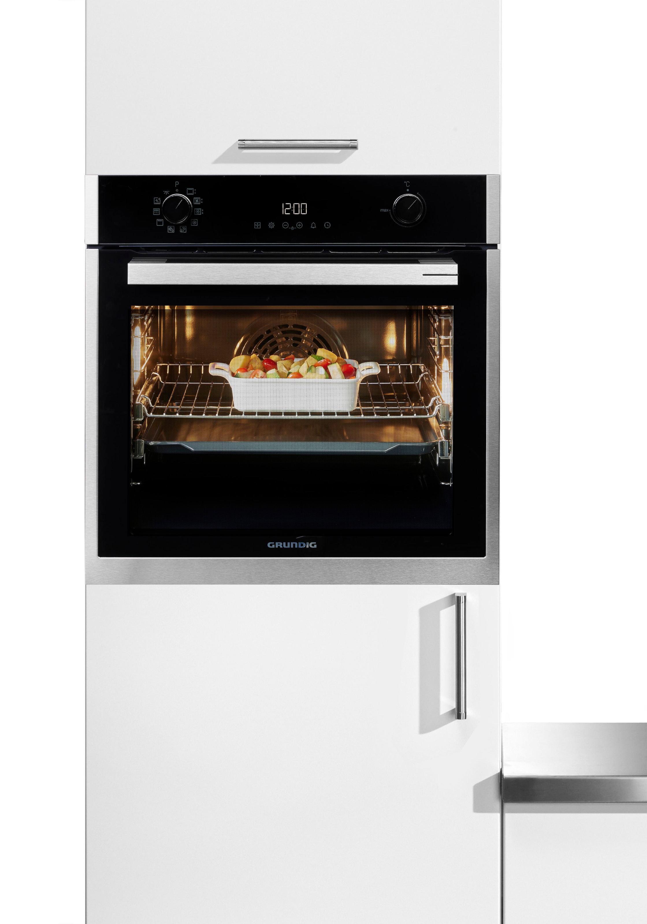 Grundig Pyrolyse Backofen  »GEBM19300BMPF«, mit 2-fach-Teleskopauszug, Pyrolyse-Selbstreinigung