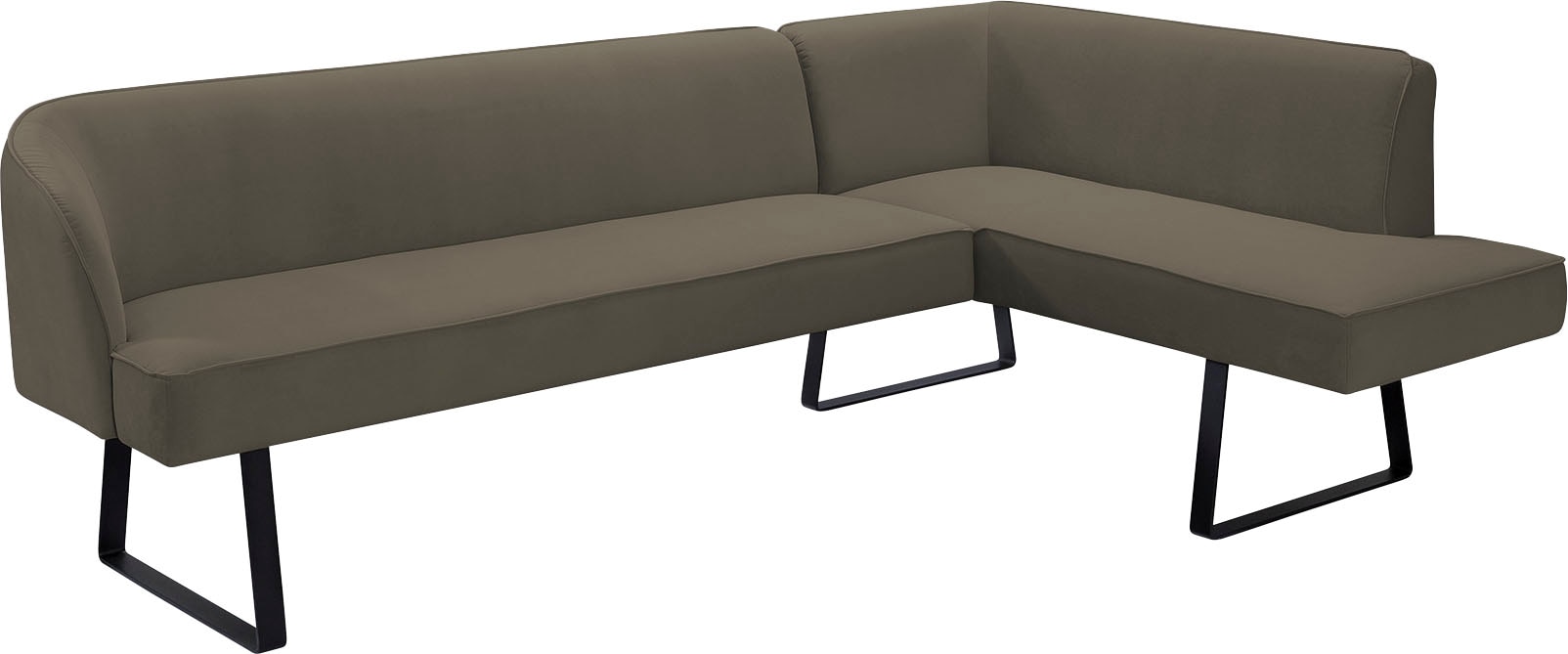 exxpo - sofa fashion Eckbank »Americano«, mit Keder und Metallfüßen, Bezug in verschiedenen Qualitäten