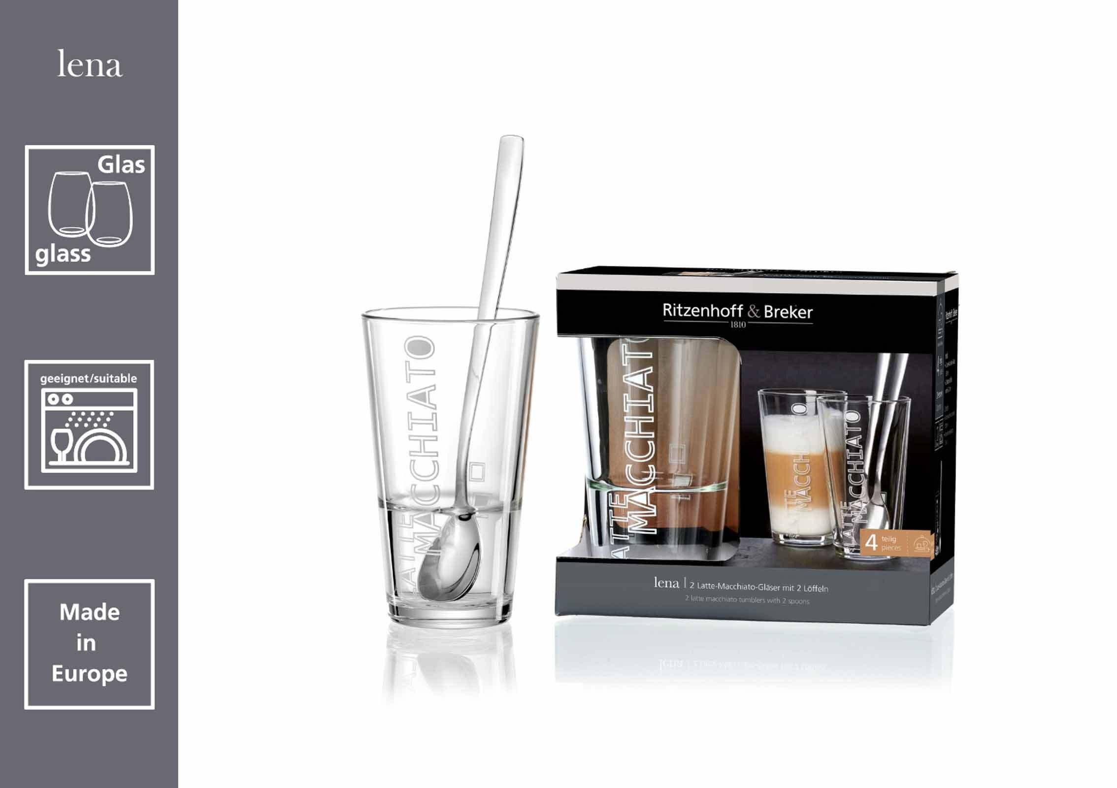 Ritzenhoff & Breker Latte-Macchiato-Glas "Latte Macchiato Gläser + Löffel L günstig online kaufen