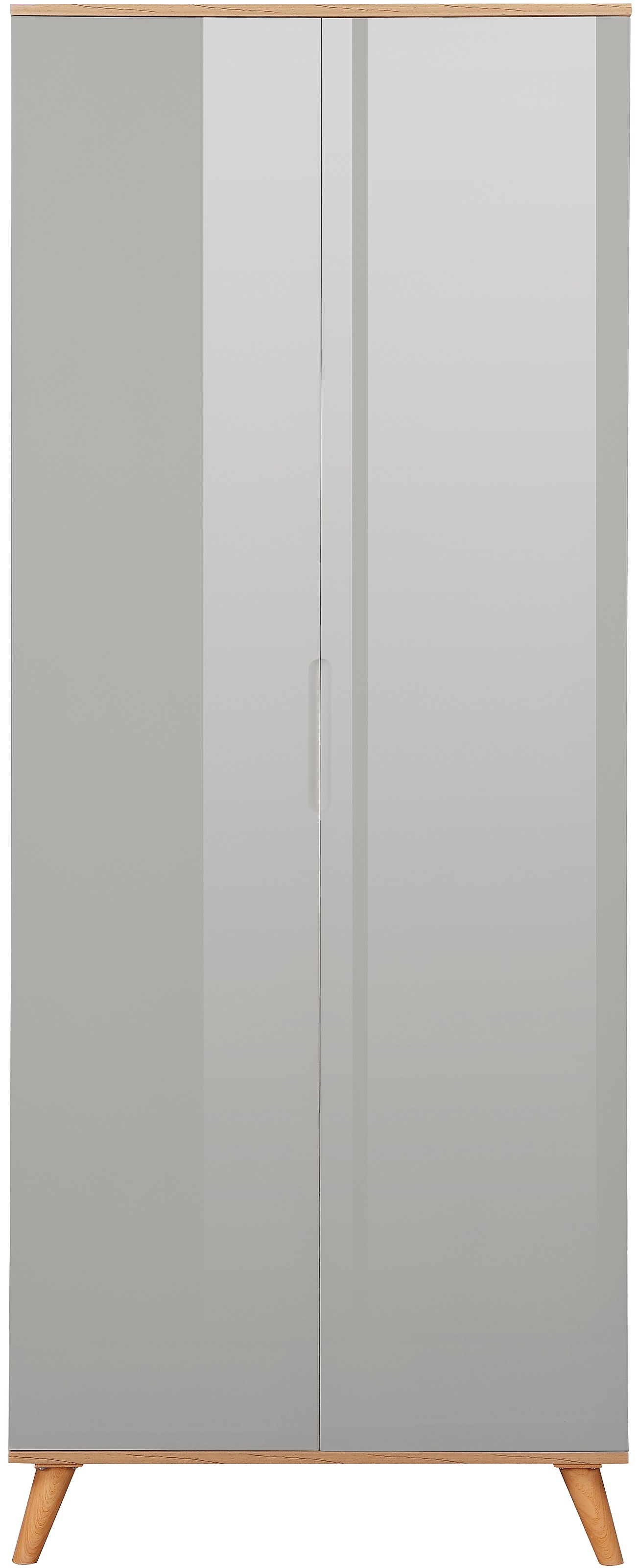 andas Kleiderschrank »Lund Schlafzimmerschrank Bestseller im skandinavischem Design«, Garderobenschrank mit Premium Innenausstattung, Breite 80 cm hochglanz