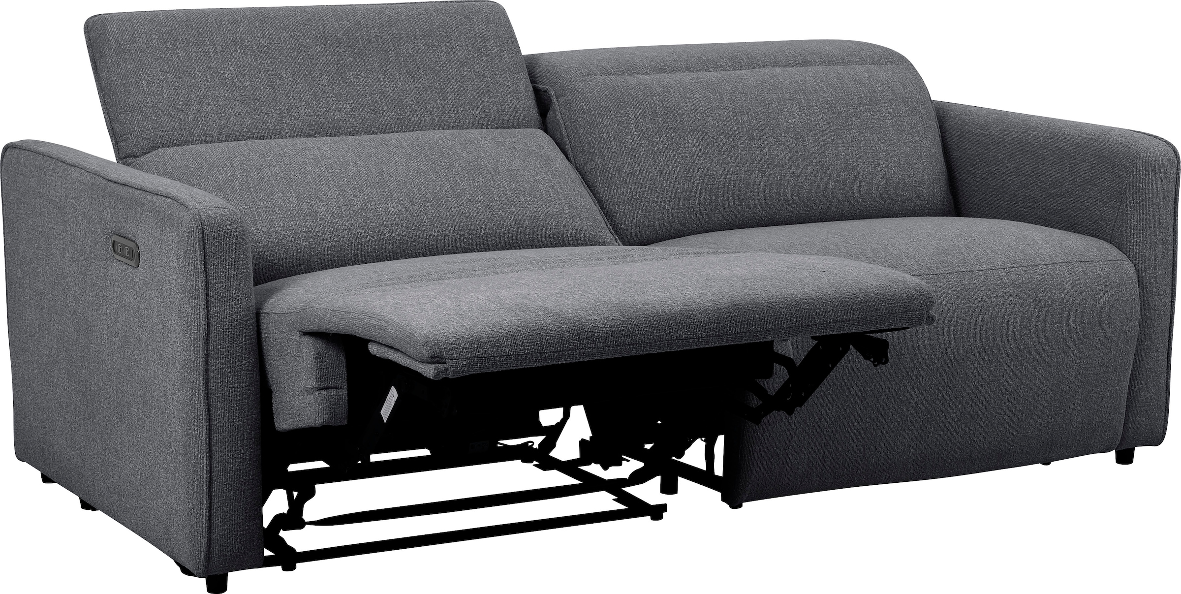 INOSIGN 2-Sitzer »KYLLY, XXL (208 cm) elektrische Relax- und Liegefunktion in 2 Sitzen«, Mega-Sofa, Kopfteilverstellung, USB A/ C, Federkern, Feinstruktur