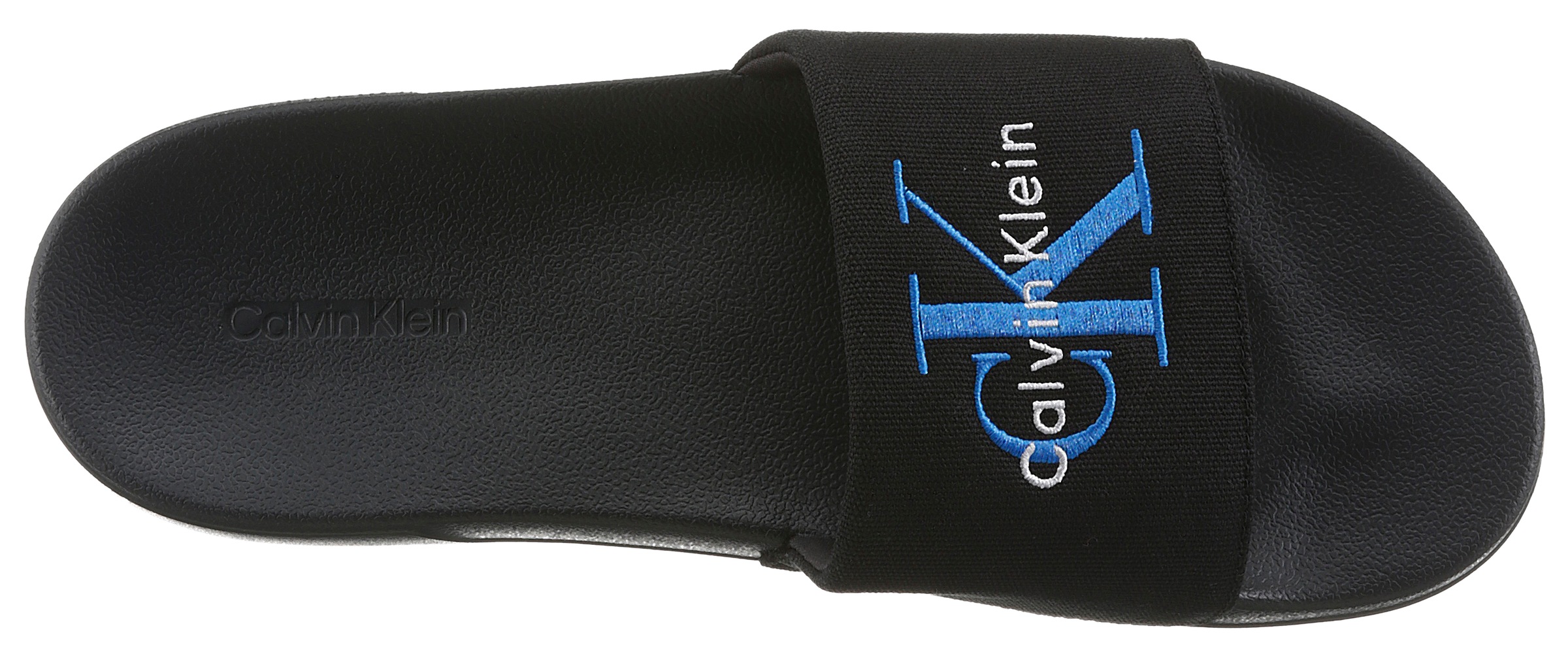 Calvin Klein Pantolette »ESS SLIDE CV«  Strandschuh, Pool Slides, Flat mit Textil-Riemen