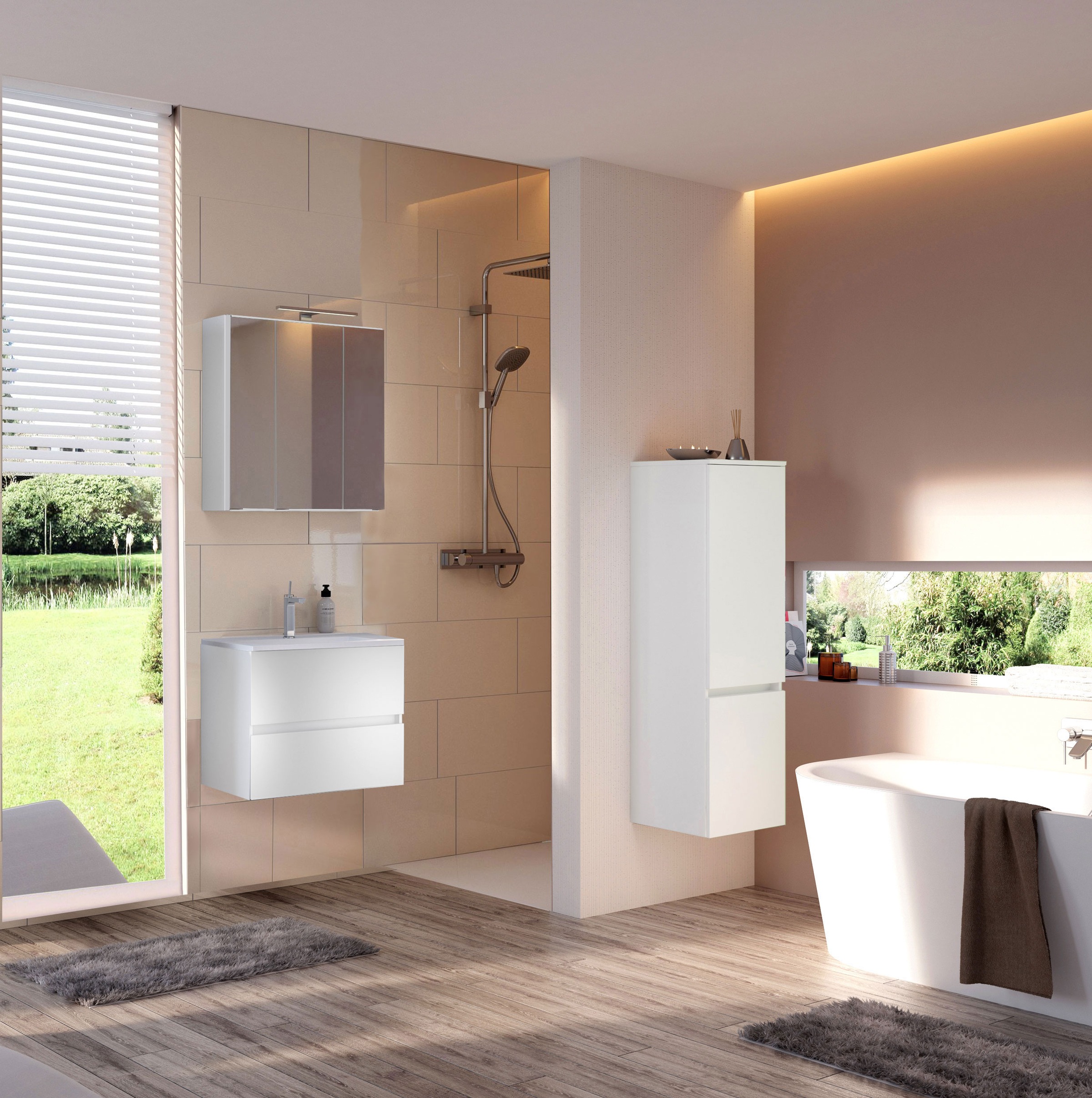 welltime Badmöbel-Set "Welltime Möbel Baabe Waschtisch-Set 3tlg. oder 5tlg. günstig online kaufen