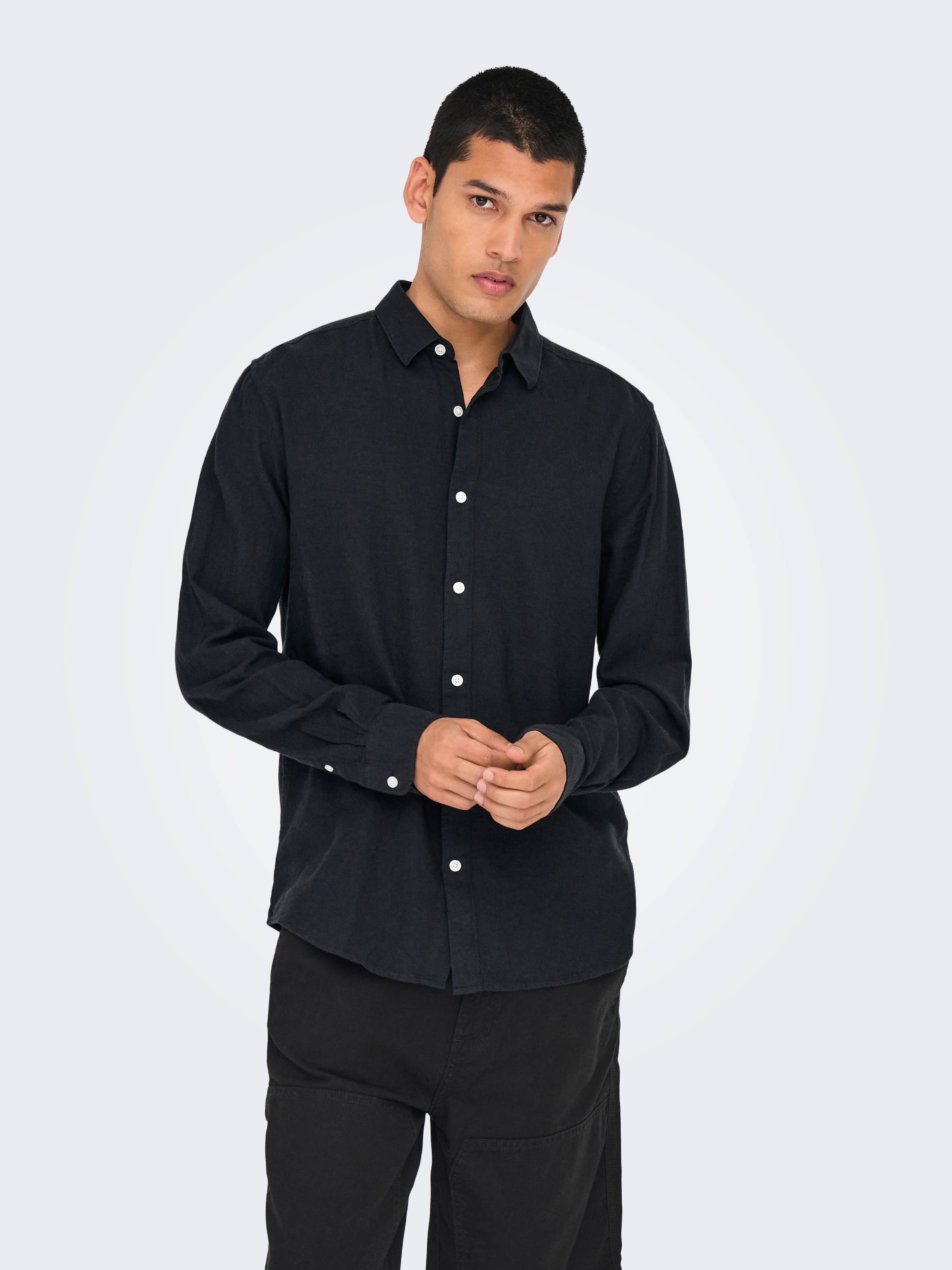 ONLY & SONS Langarmhemd »ONSCAIDEN LS SOLID LINEN SHIRT NOOS«