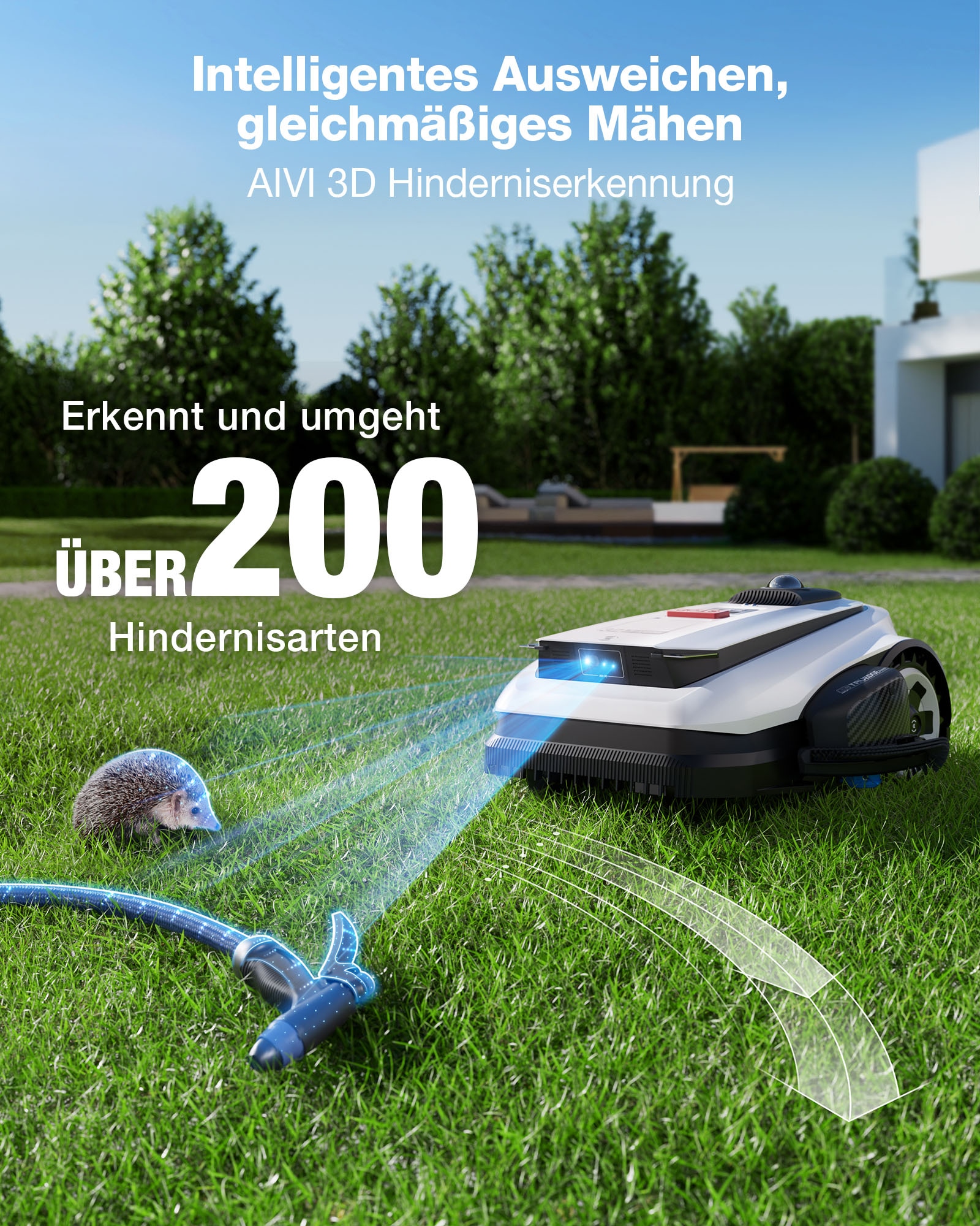 ECOVACS Rasenmähroboter »GOAT A1600 LiDAR PRO« Mäheffizienz von 400 m²/h, Trimmer (8500 rpm),   Dual-LiDAR Navigation, leistungsstarker 32-V Energieplattform