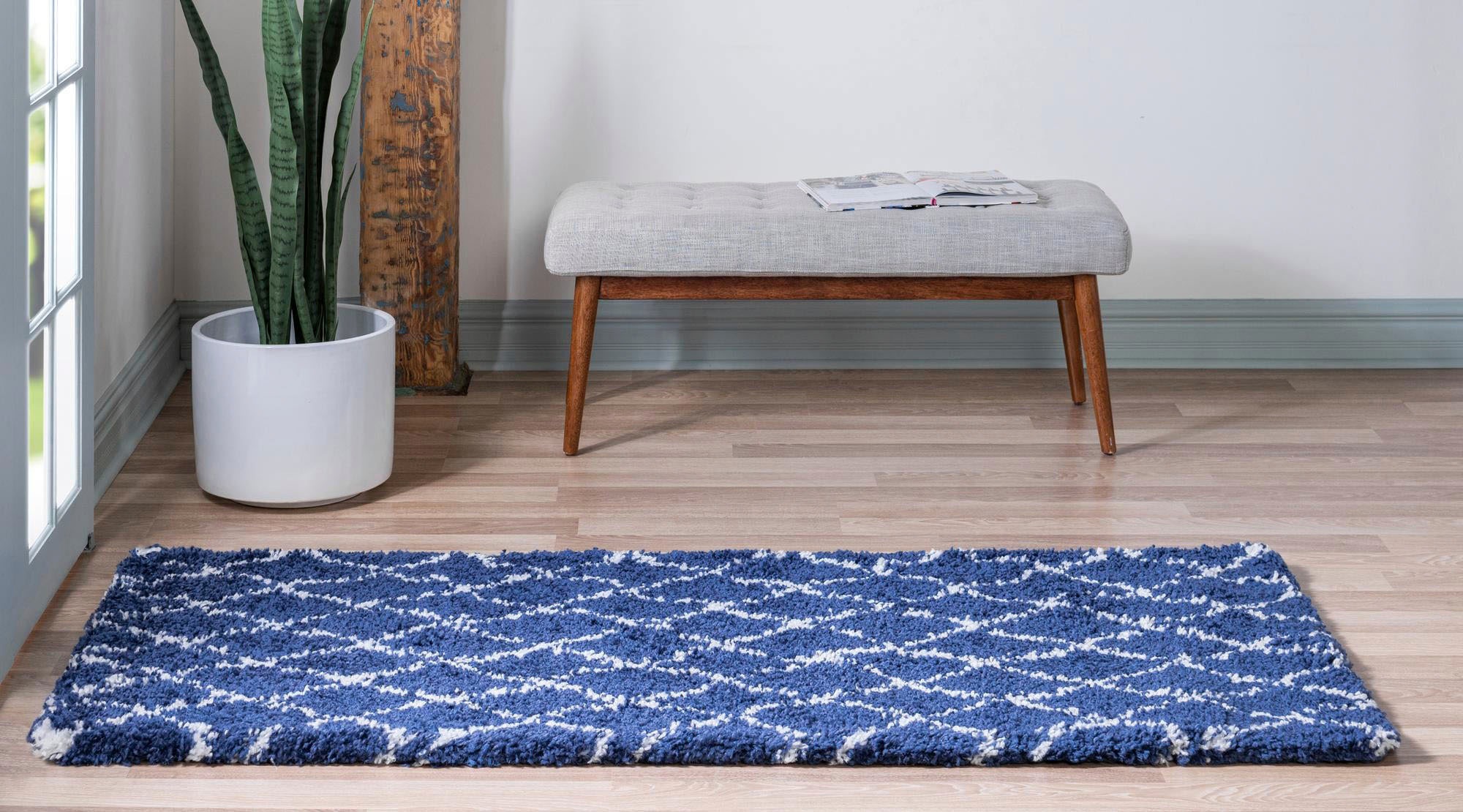 Myflair Möbel & Accessoires Hochflor-Läufer »Temara Shag Lagerräumung«, rechteckig, 51 mm Höhe, Teppich-Läufer, gewebt, Rauten Design, weich & kuschelig