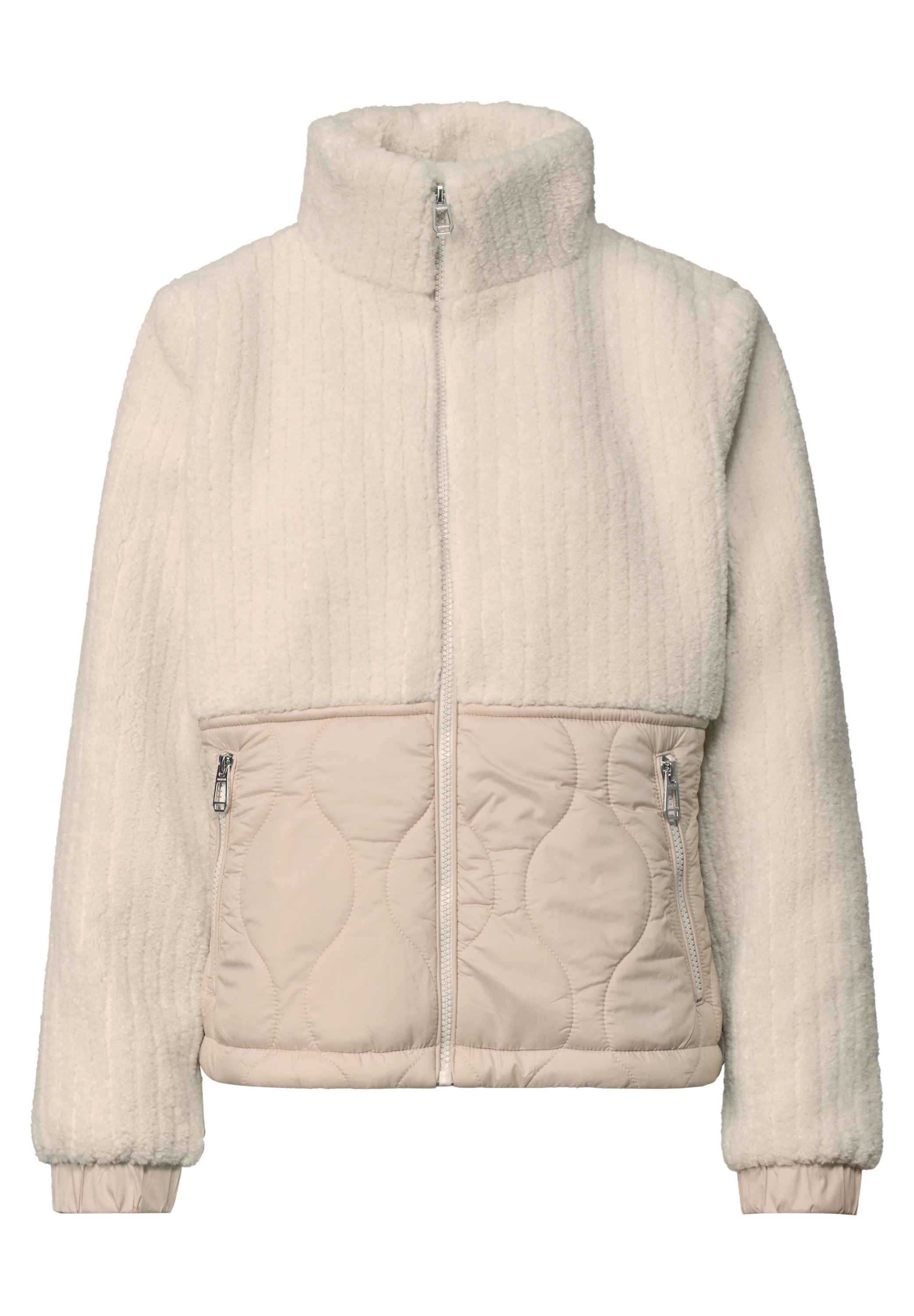 STREET ONE Fellimitatjacke ohne Kapuze mit Tunnelzugsaum
