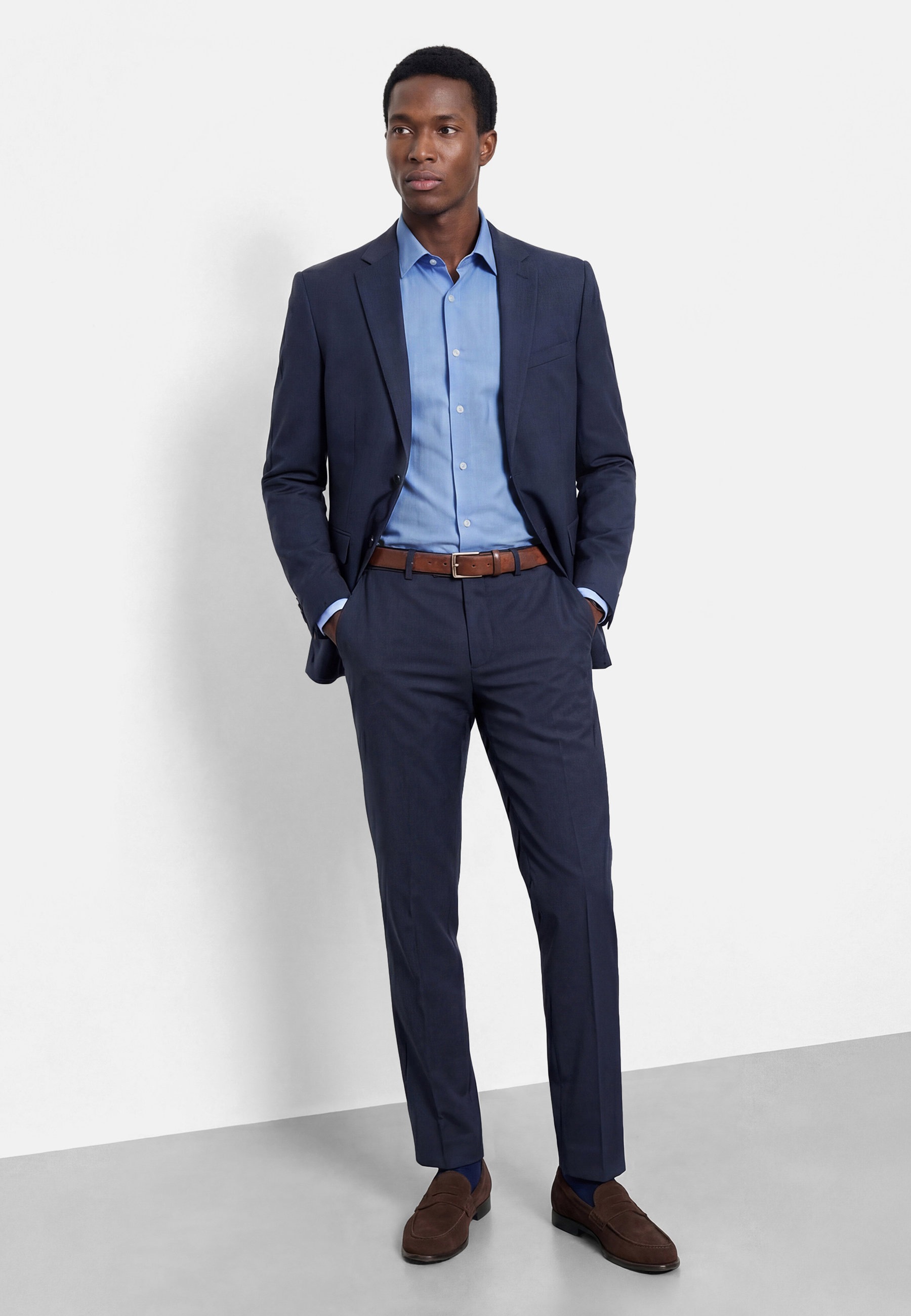 OLYMP Level Five Shirt Body Fit Blue 45 5