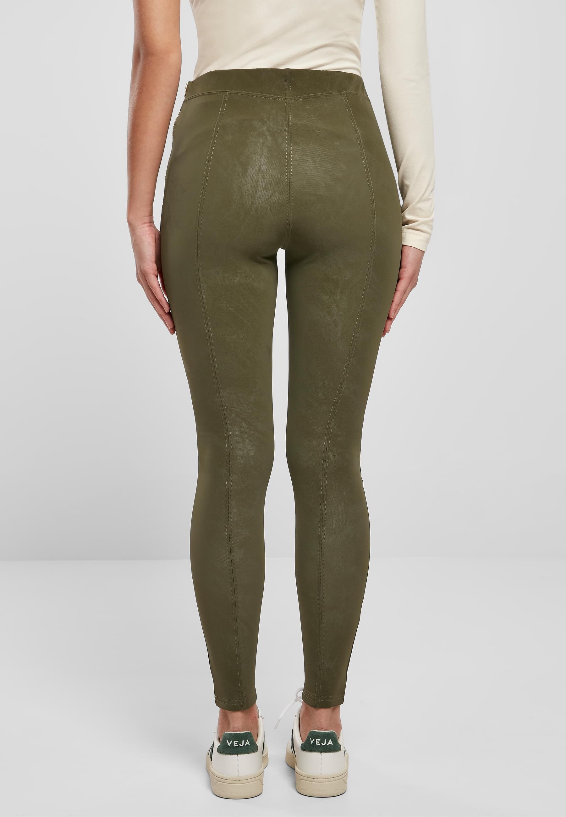 URBAN CLASSICS Leggings »Urban Classics Damen Ladies Washed Faux Leather Pants«, (1 tlg.)