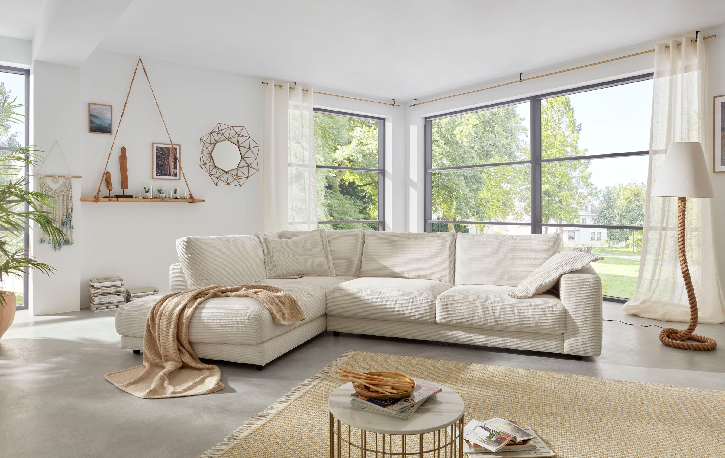 Home affaire Ecksofa "Enisa XXL B/T/H: 325/224/85 cm L-Form" Kuschelig, gem günstig online kaufen