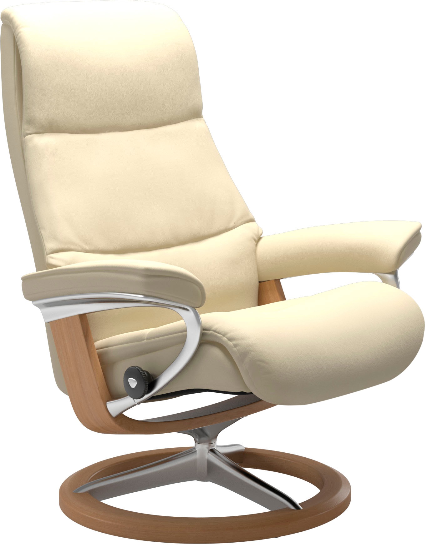 Stressless® Relaxsessel »View«, (Set, Relaxsessel mit Hocker), mit Signature Base, Größe S,Gestell Eiche