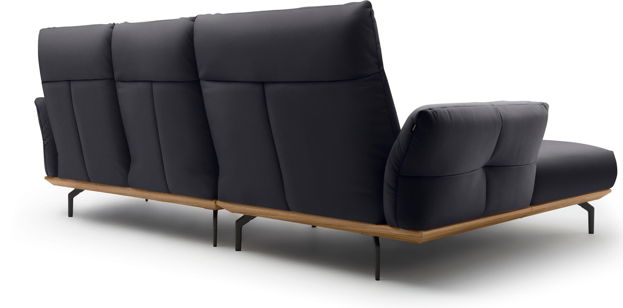 Creation BY ROLF BENZ Ecksofa »hs.460«, Sockel in Nussbaum, Winkelfüße in Umbragrau, Breite 298 cm